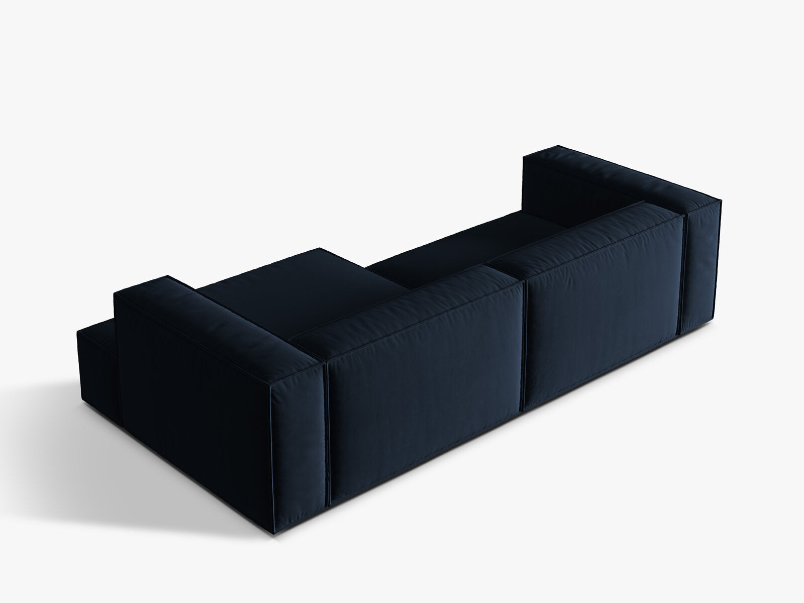 Micadoni Ecksofa Nuria 4-Sitzer Rechts Samt Dunkelblau