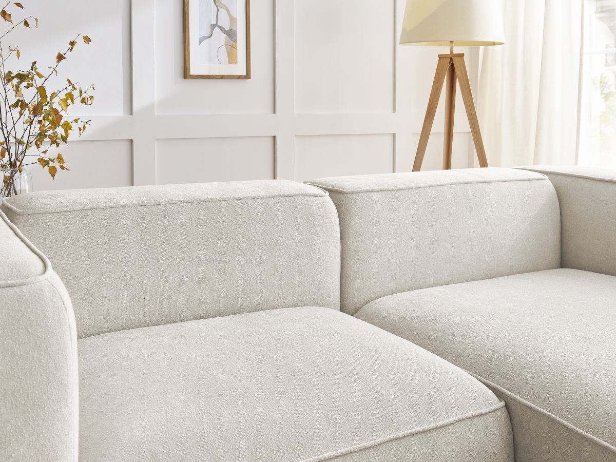 Bobochic Zephyr Ecksofa 260 × 165 cm Strukturstoff Weiß Ecke rechts