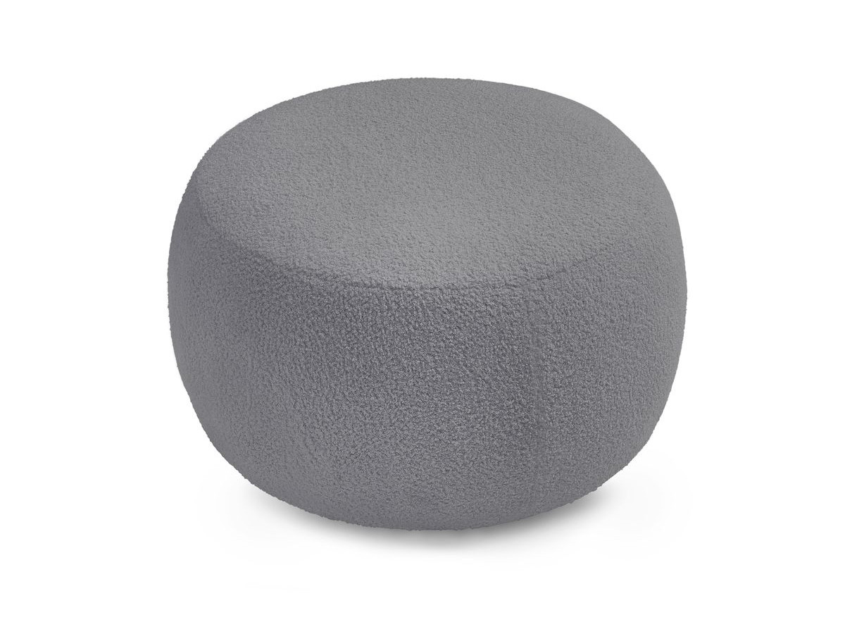 Bobochic Envy Pouf, rund Bouclé-Stoff Dunkelgrau