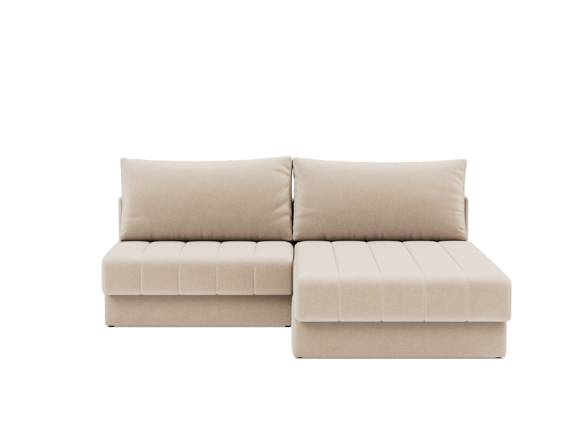 Schlafsofa Akello mit Chaiselongue Chenille Esina 410-Almond-Beige