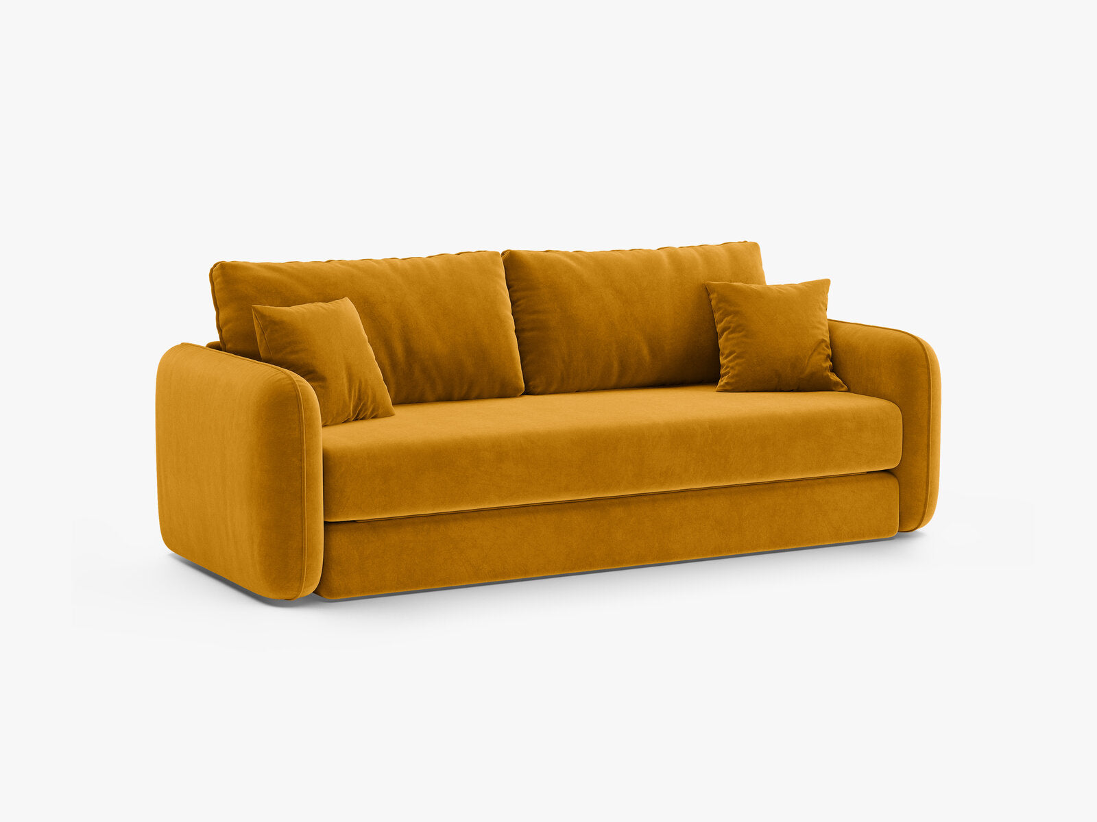 Micadoni Sofa mit Schlaffunktion Dormi 3-Sitzer Samt Salvador Gelb