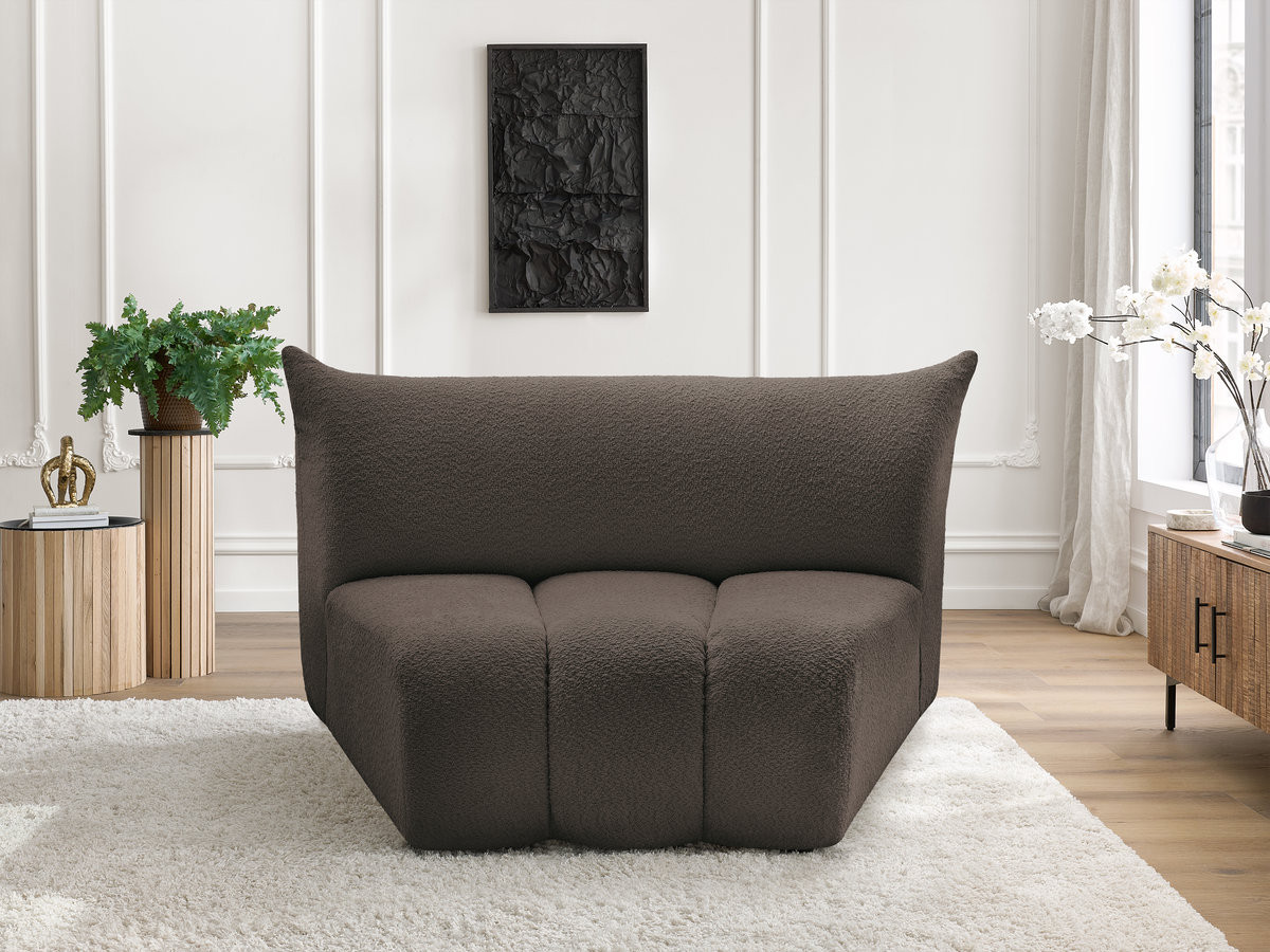 Bobochic Azra Sofamodul 1-Sitzer Bouclé-Stoff Braun