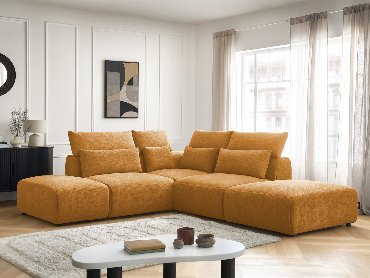 Bobochic Jana Ecksofa Strukturstoff Gelb