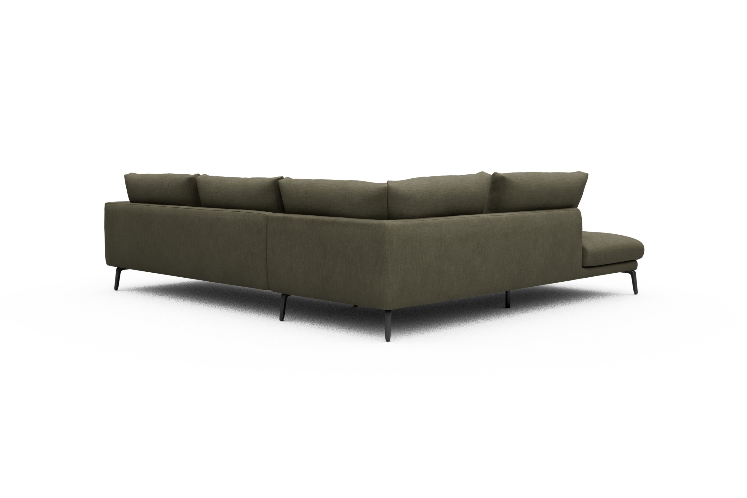 Ecksofa Karl Relax-Ecke links mit 2,5-Sitzer Vivus-Dusty-Olive