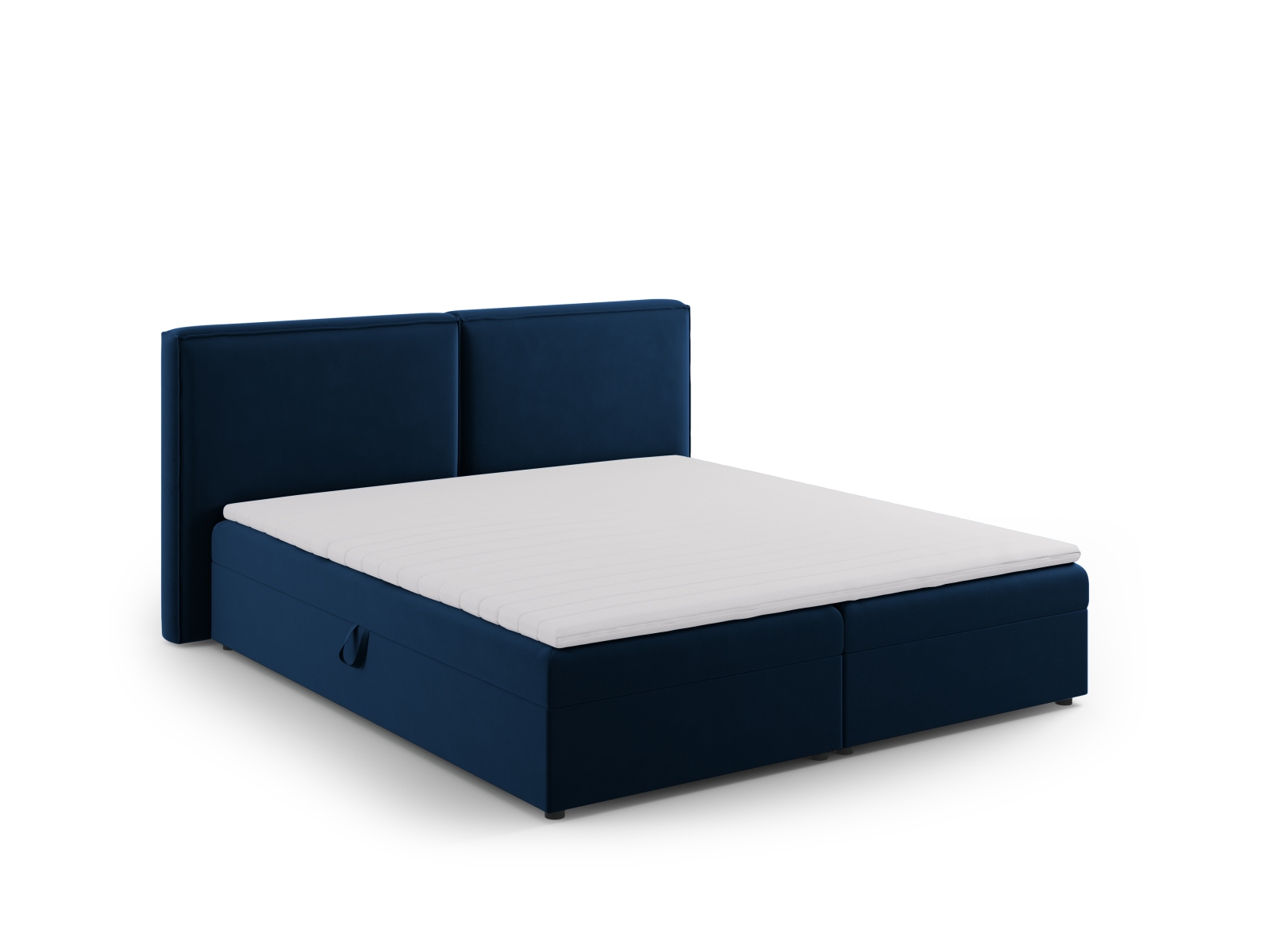 Cosmopolitan Design Boxspringbett Arendal 180x200 Samt Bluvel Königsblau