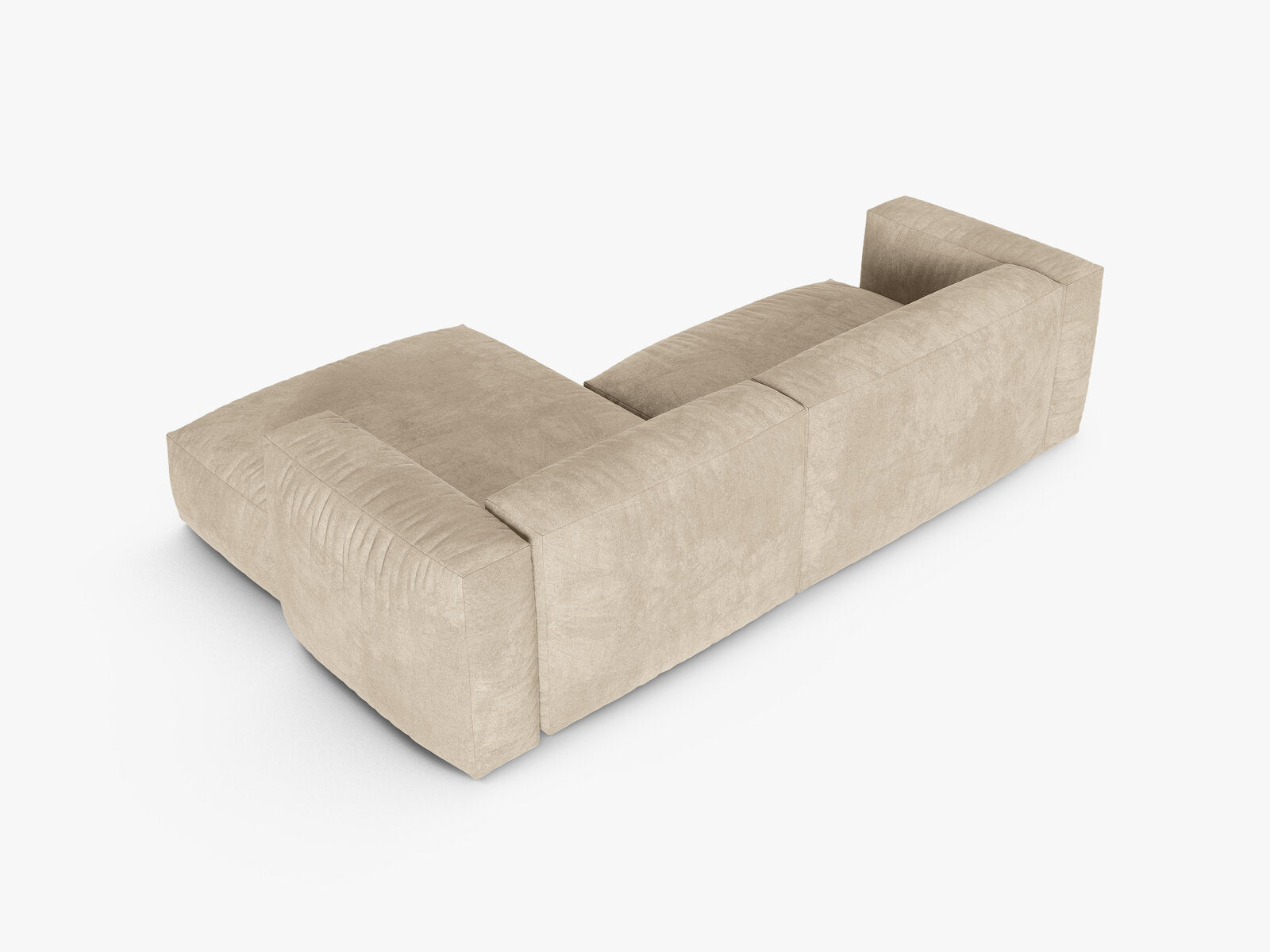 Micadoni Ecksofa Martina 2-Sitzer 90cm Sitztiefe Rechts Samt Vogue Helles Beige