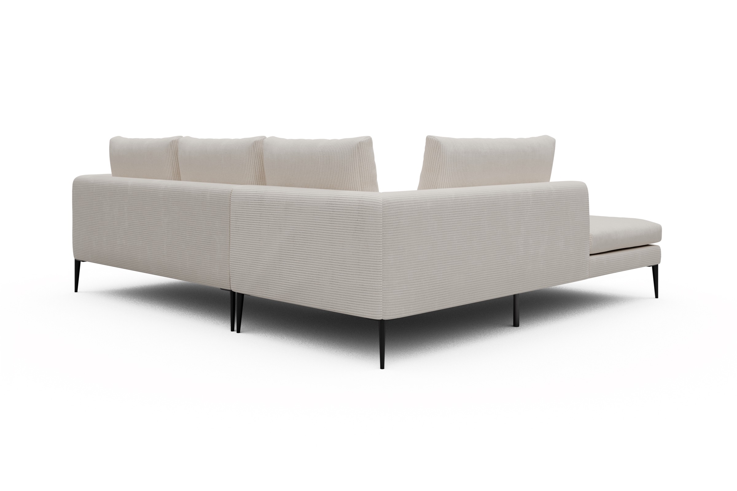 Ecksofa Paul Relax-Ecke links mit 2-Sitzer Corduroy-Ivory
