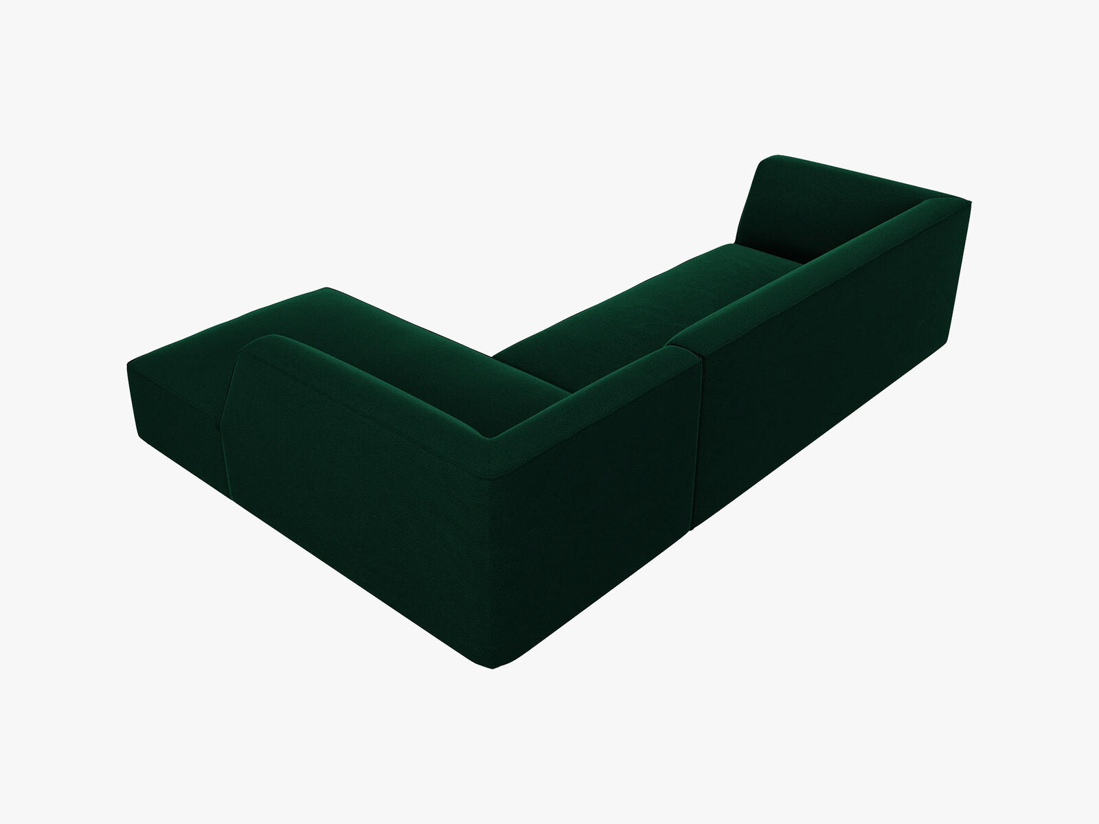 Micadoni 4-Sitzer Modular Sofa Ruby Rechts Samt Salvador Flaschengrün