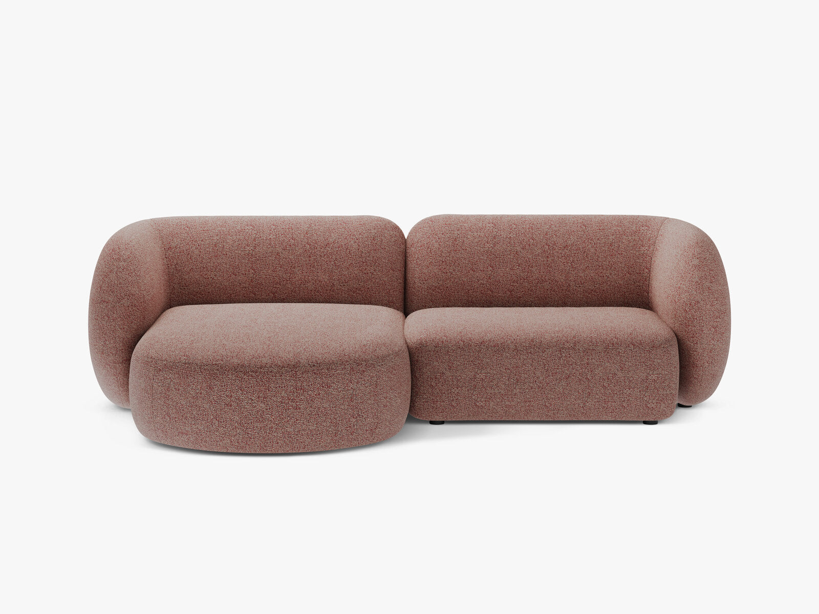 Micadoni Ecksofa Kate 2-Sitzer Links Strukturierter Stoff Puente Rosa Melange