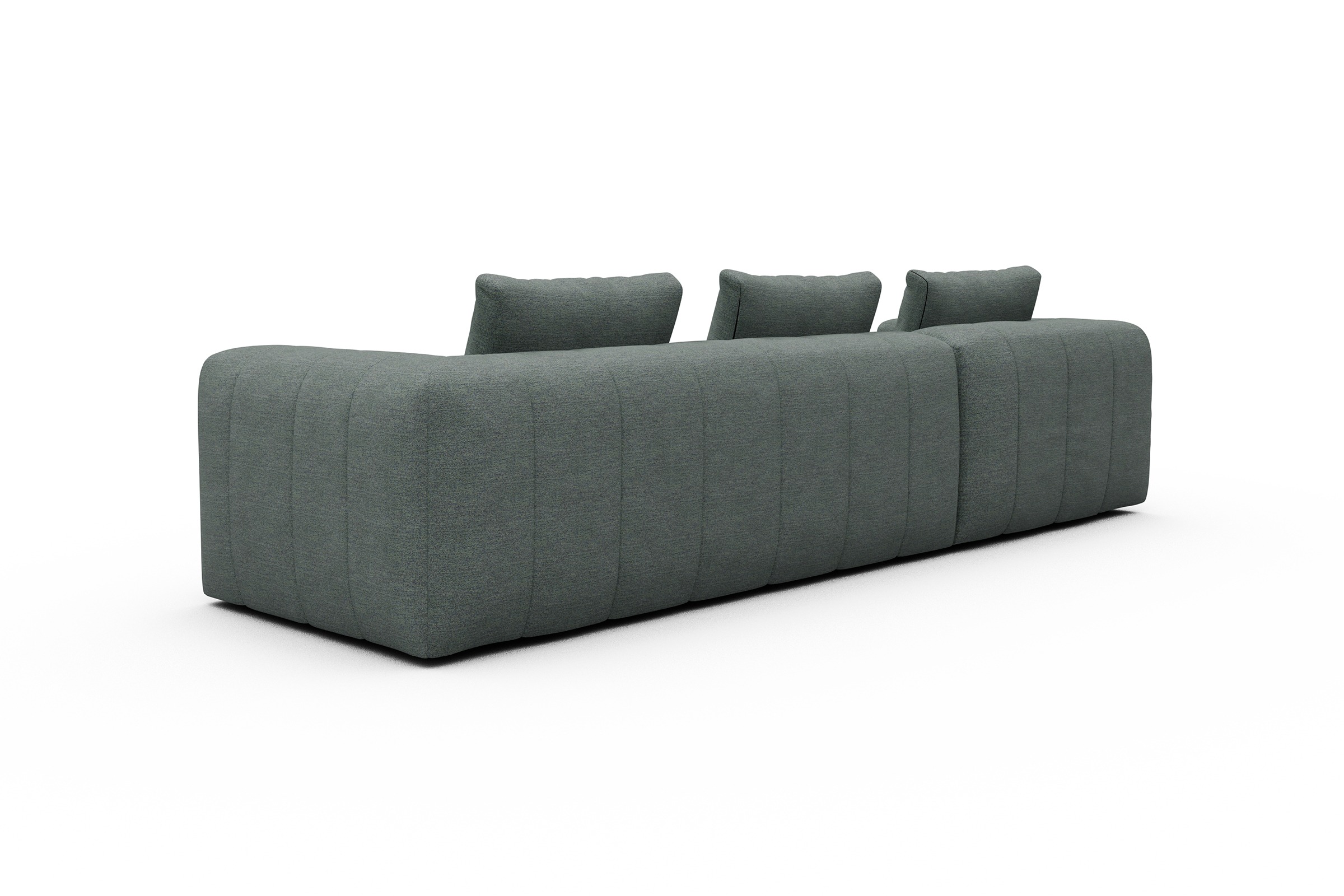 Ecksofa Hugo 2,5-Sitzer Armlehne rechts mit Chaiselongue Carreno-Ice-Blue