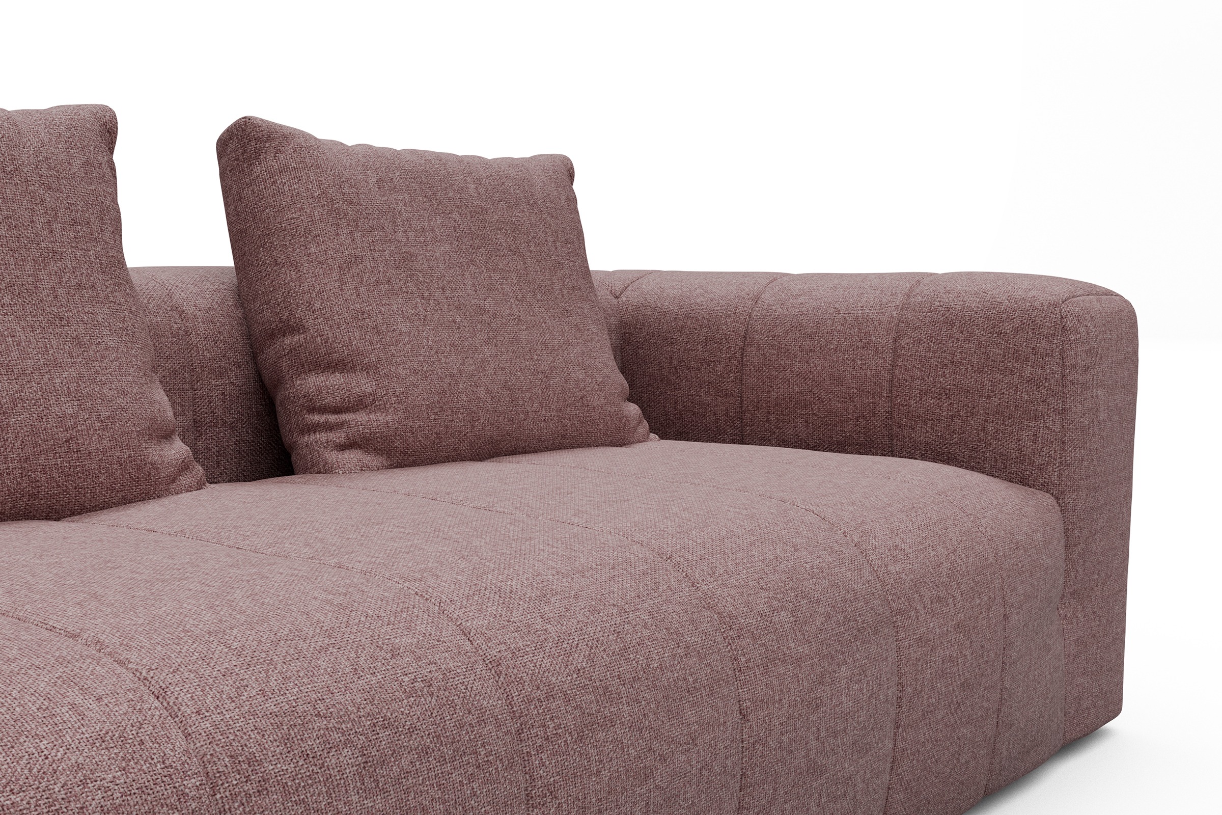 Ecksofa Hugo 2x 2,5-Sitzer Armlehne rechts Sama-Flamingo