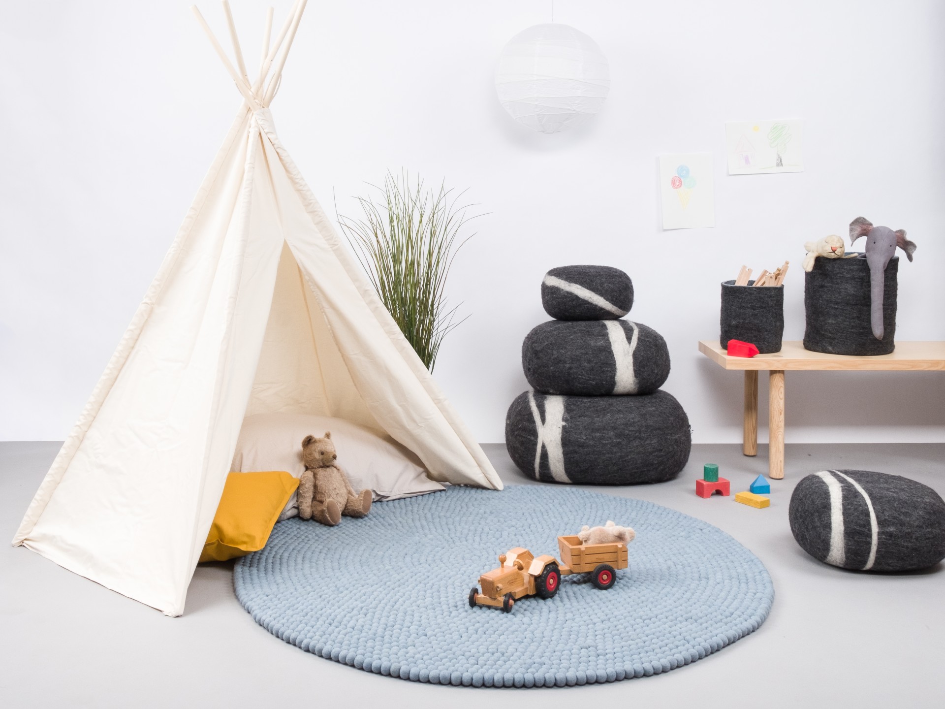 myfelt Mia Filzkugelteppich - 90 cm