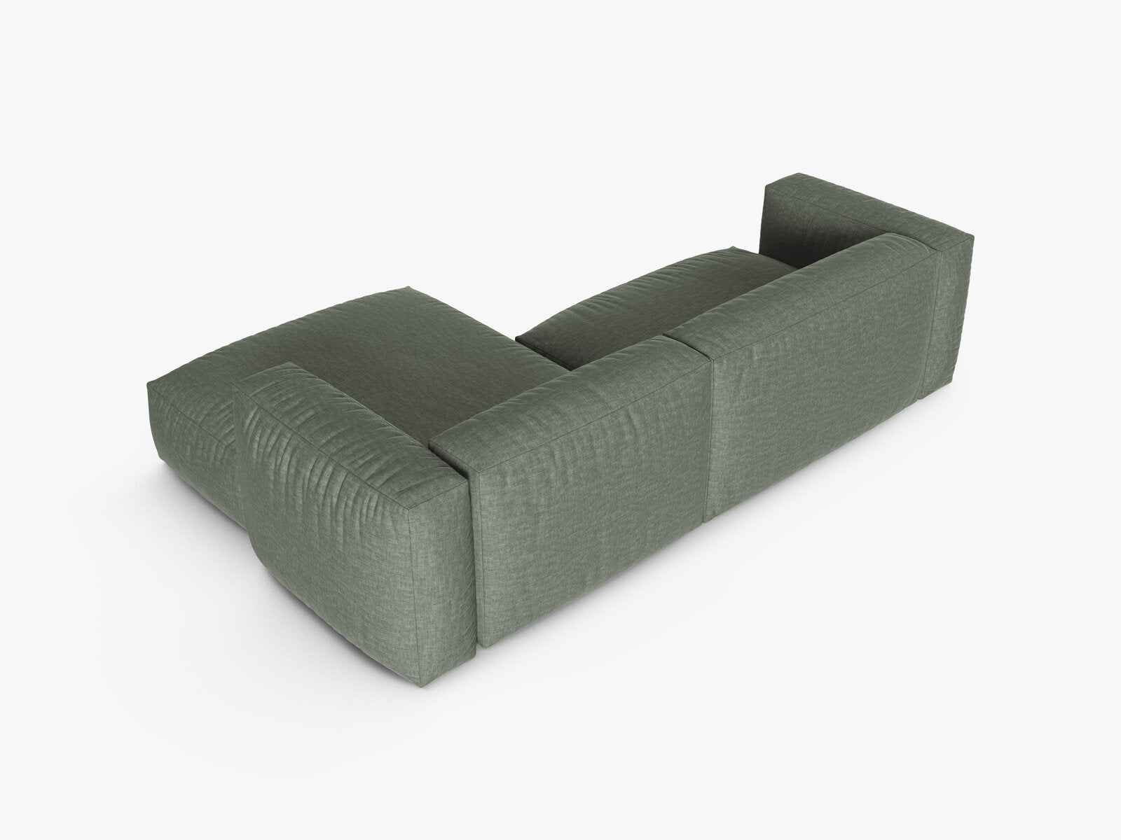 Micadoni Ecksofa Martina 2-Sitzer 90cm Sitztiefe Rechts Strukturierter Stoff Boston Moßgrün