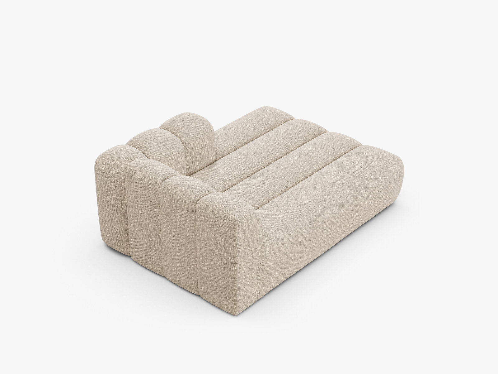 Micadoni Recamiere Lupine 2-Sitzer Rechts Boucle Baloo Beige