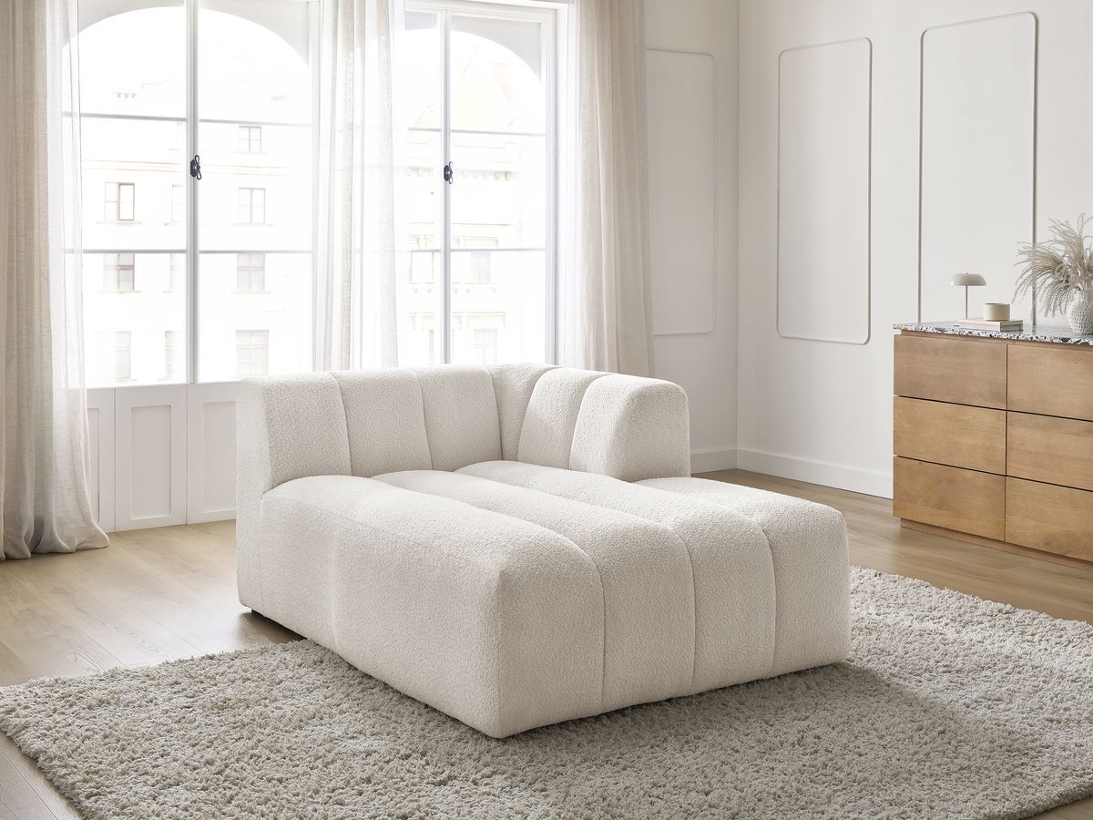 Bobochic Annecy Méridienne-Modul Bouclé-Stoff Weiß Ecke rechts
