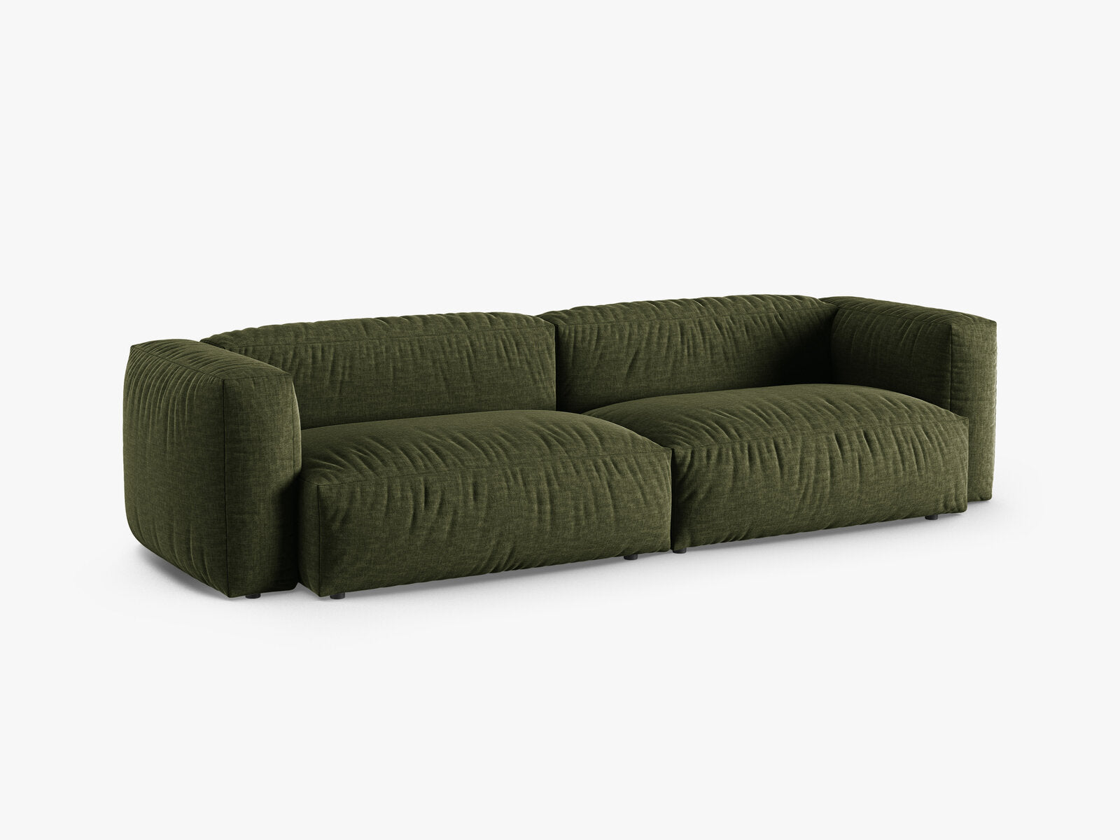 Micadoni Sofa Martina 4-Sitzer 90cm Sitztiefe Strukturierter Stoff Boston Grün