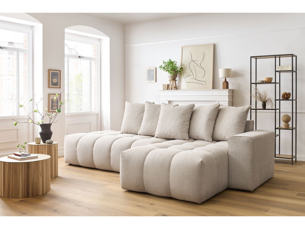 Bobochic Mont-blanc Ecksofa Melange-Stoff Beige Ecke rechts