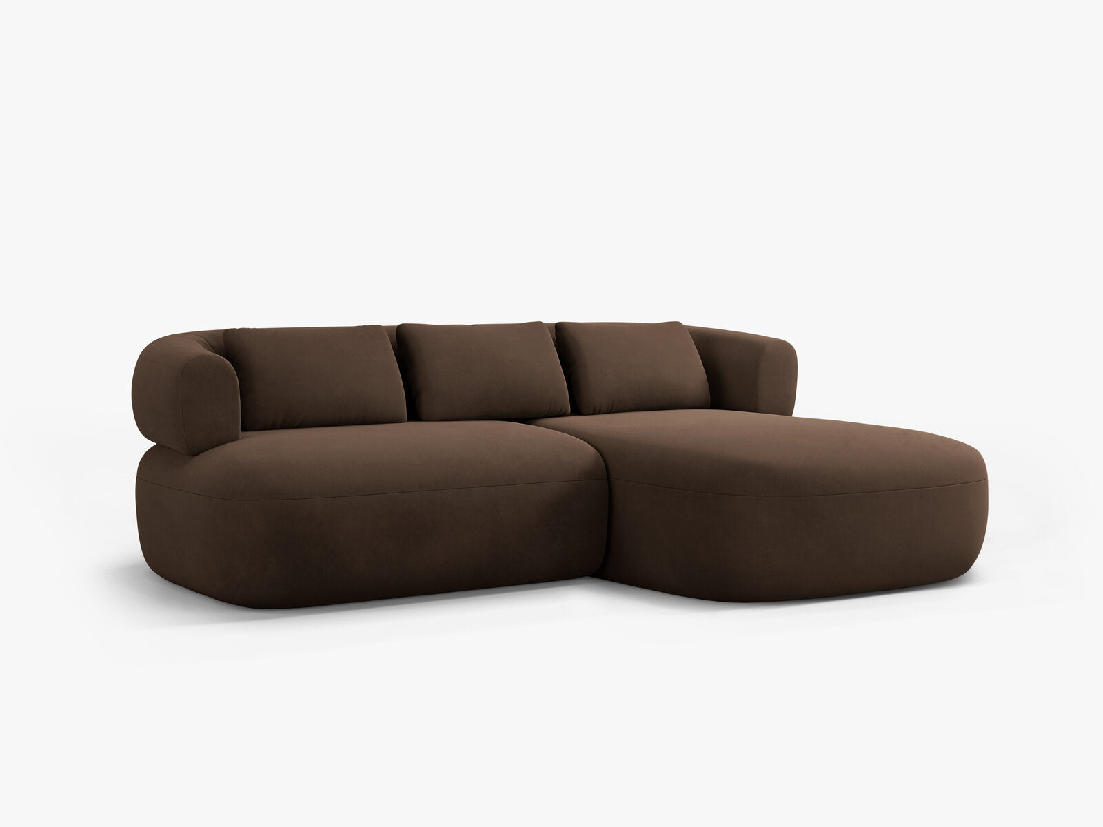 Micadoni 5-Sitzer Ecksofa Jenny Kleine Version Rechts Samt Salvador Schokolade