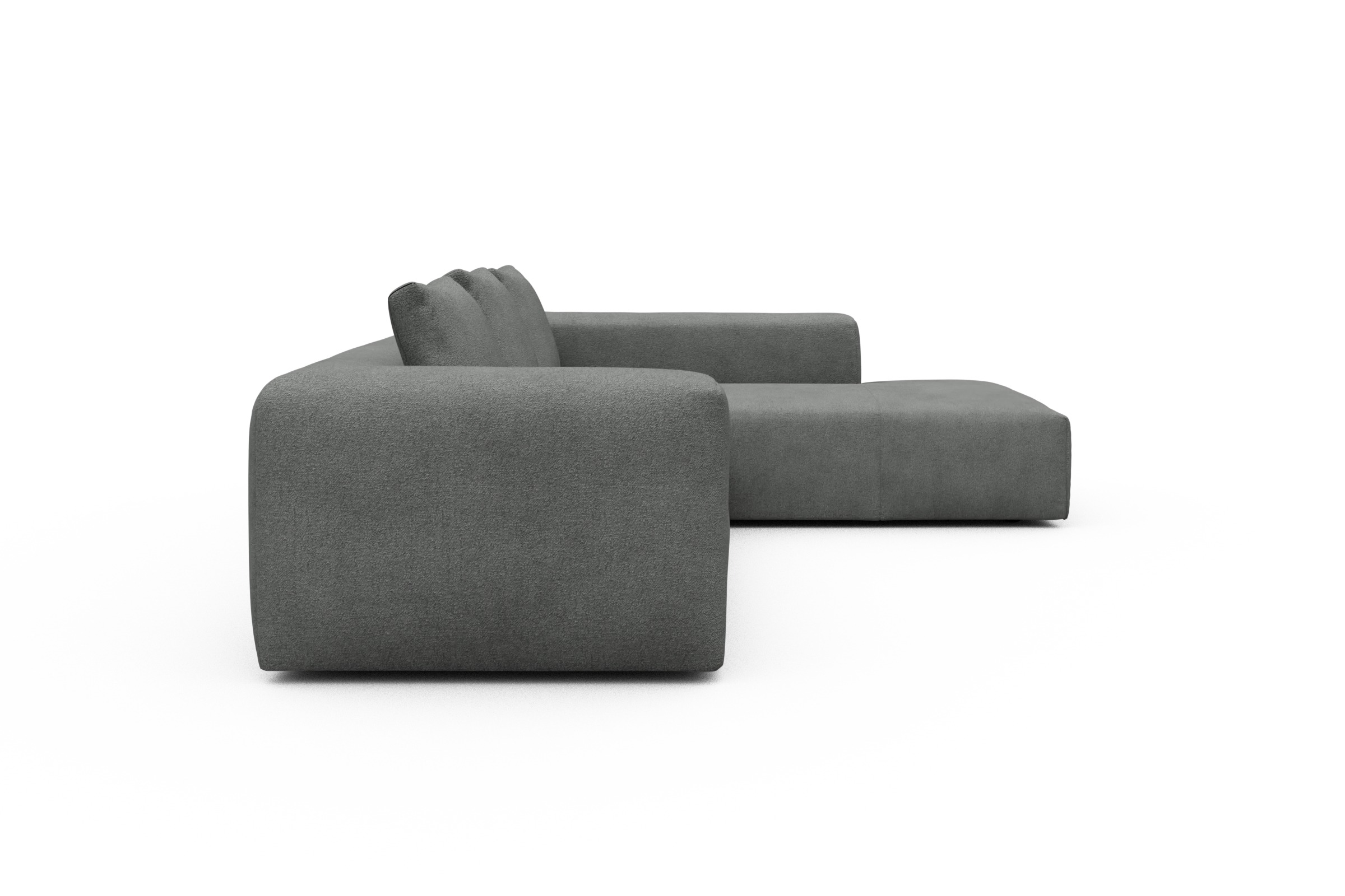 Ecksofa Fred Relax-Ecke rechts mit 2,5-Sitzer Boucle-Ash-Grey