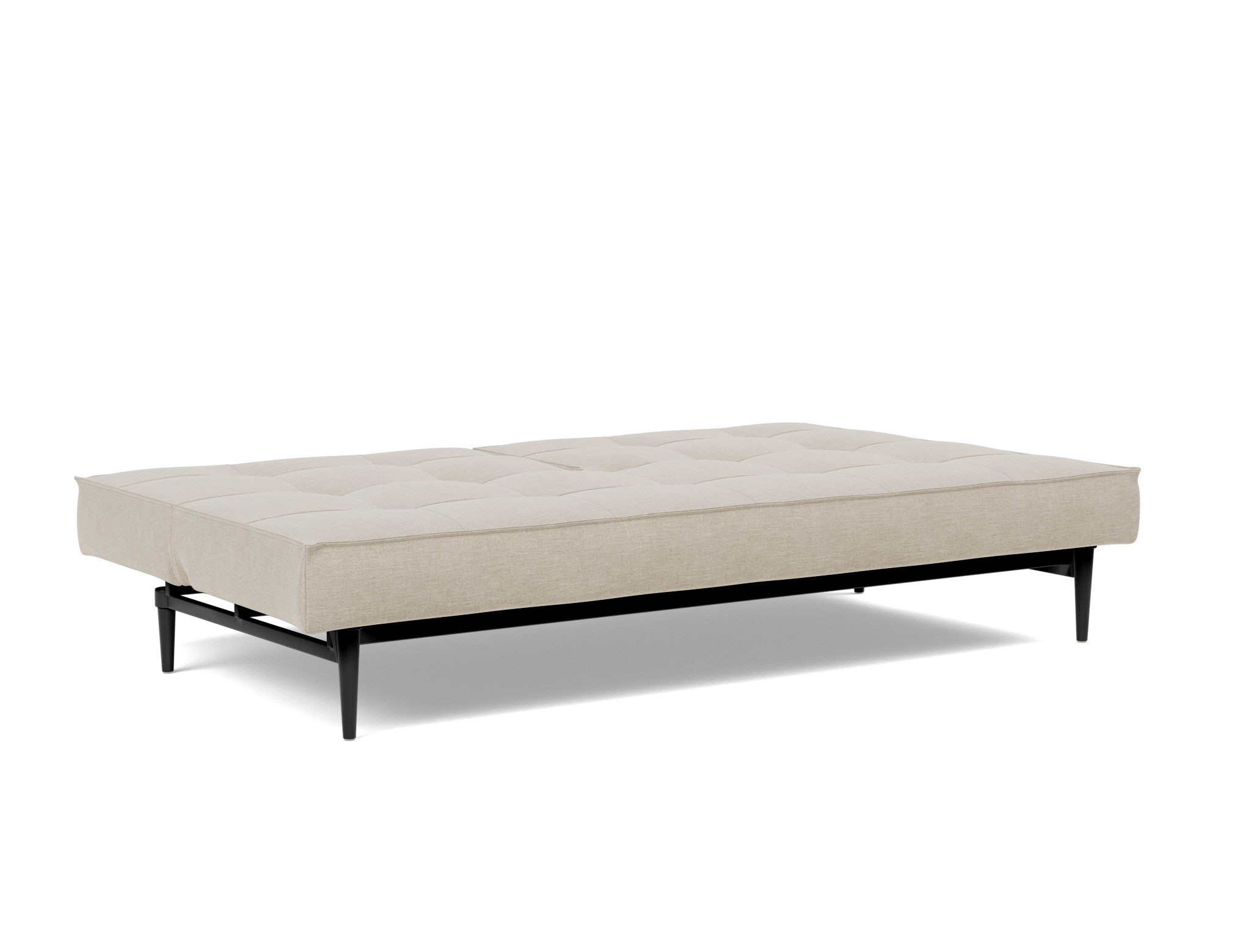 Schlafsofa Splitback Flachgewebe Phobos 586-Latte Beine Styletto Eiche schwarz