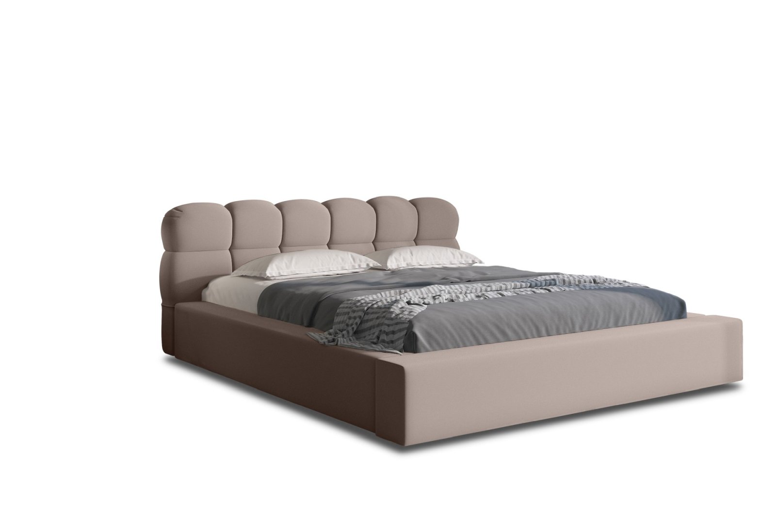 Polsterbett Vento-New Samtstoff 160x200 mit Metallrahmen Piano 05 Hellbraun