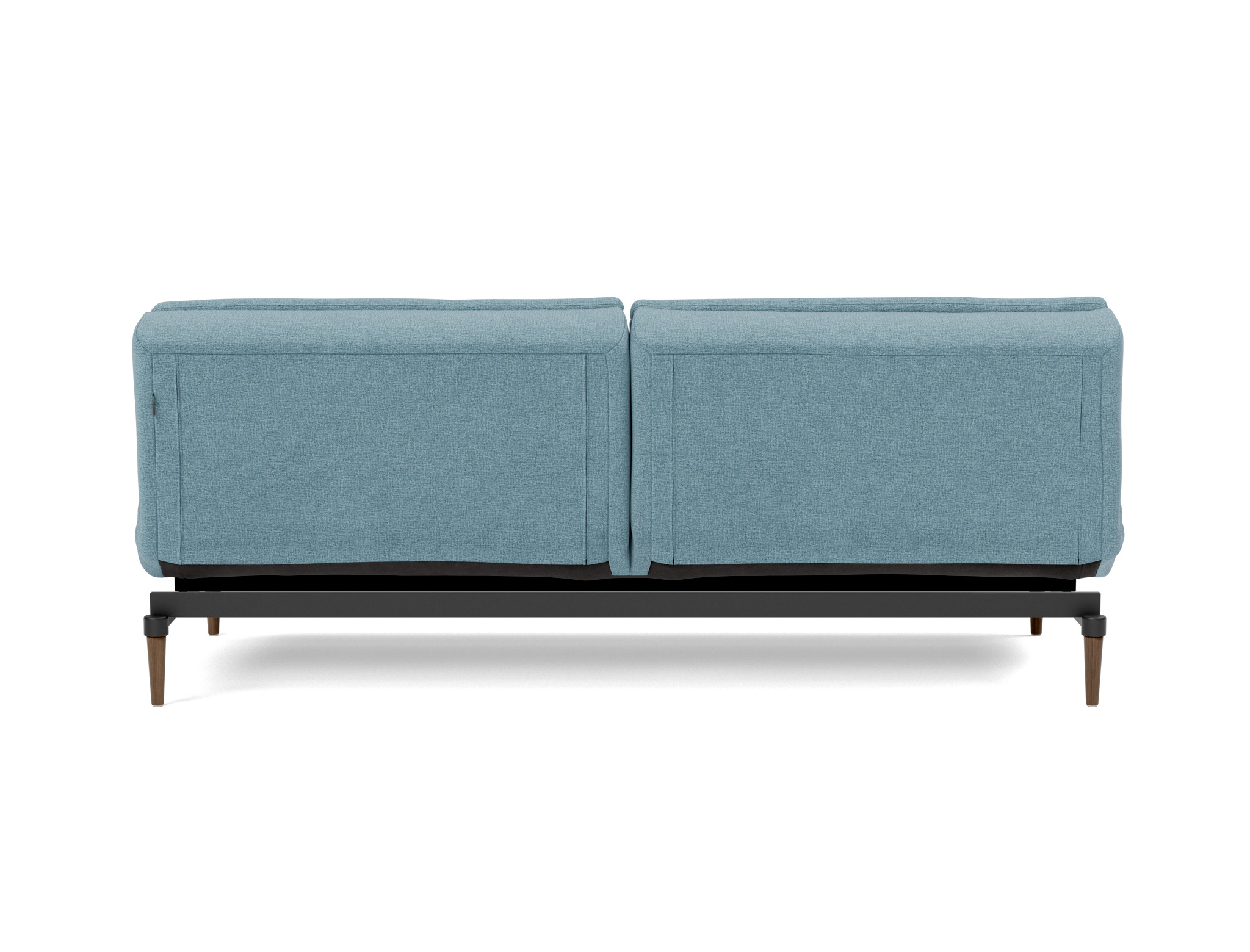 Schlafsofa Dublexo Flachgewebe Mixed Dance 525-Light-Blue Beine Styletto Eiche dunkel