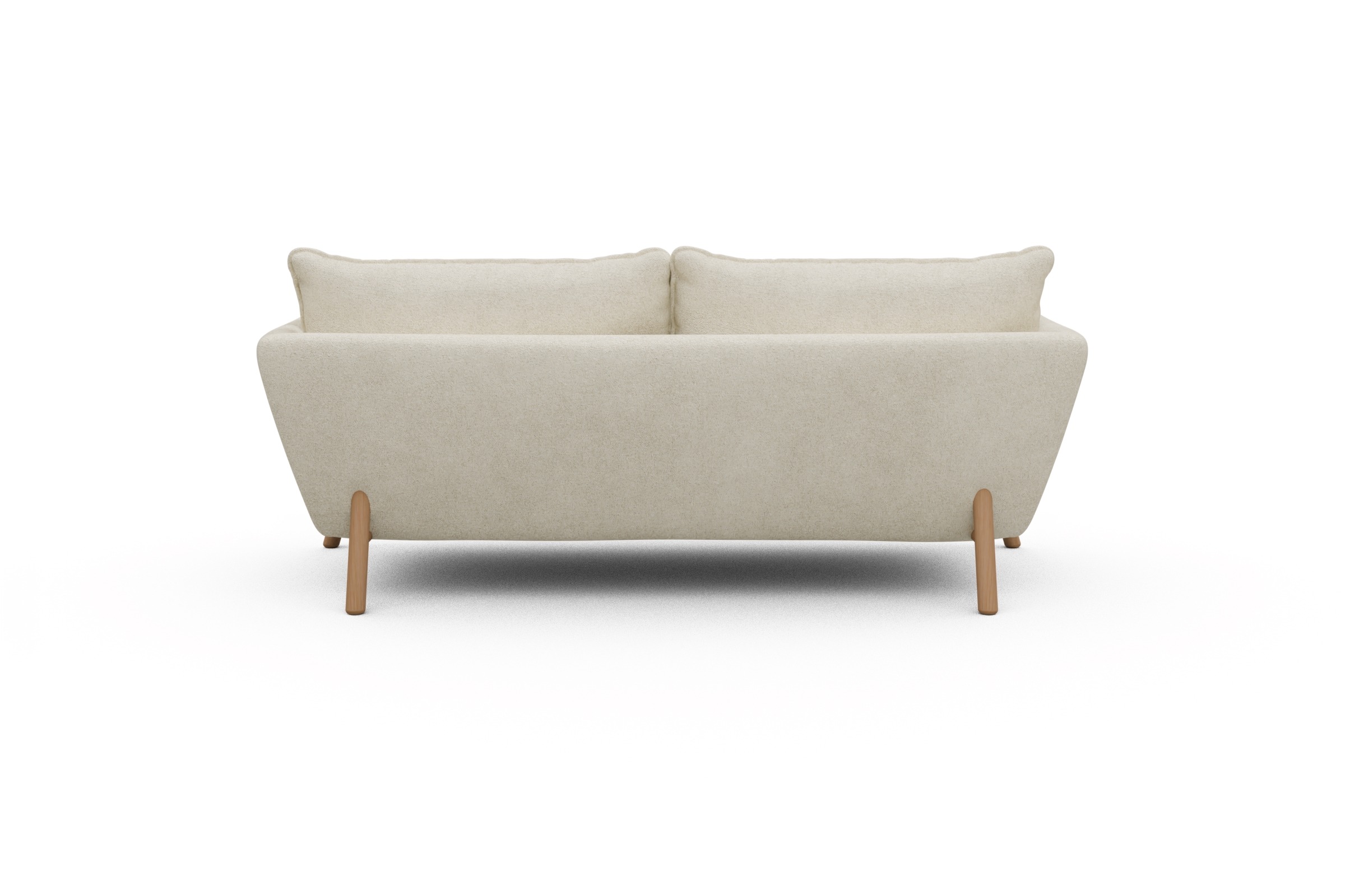 Sofa Emil PREMIUM 2-Sitzer Beinfarbe Eiche Natur Boucle-Off-White