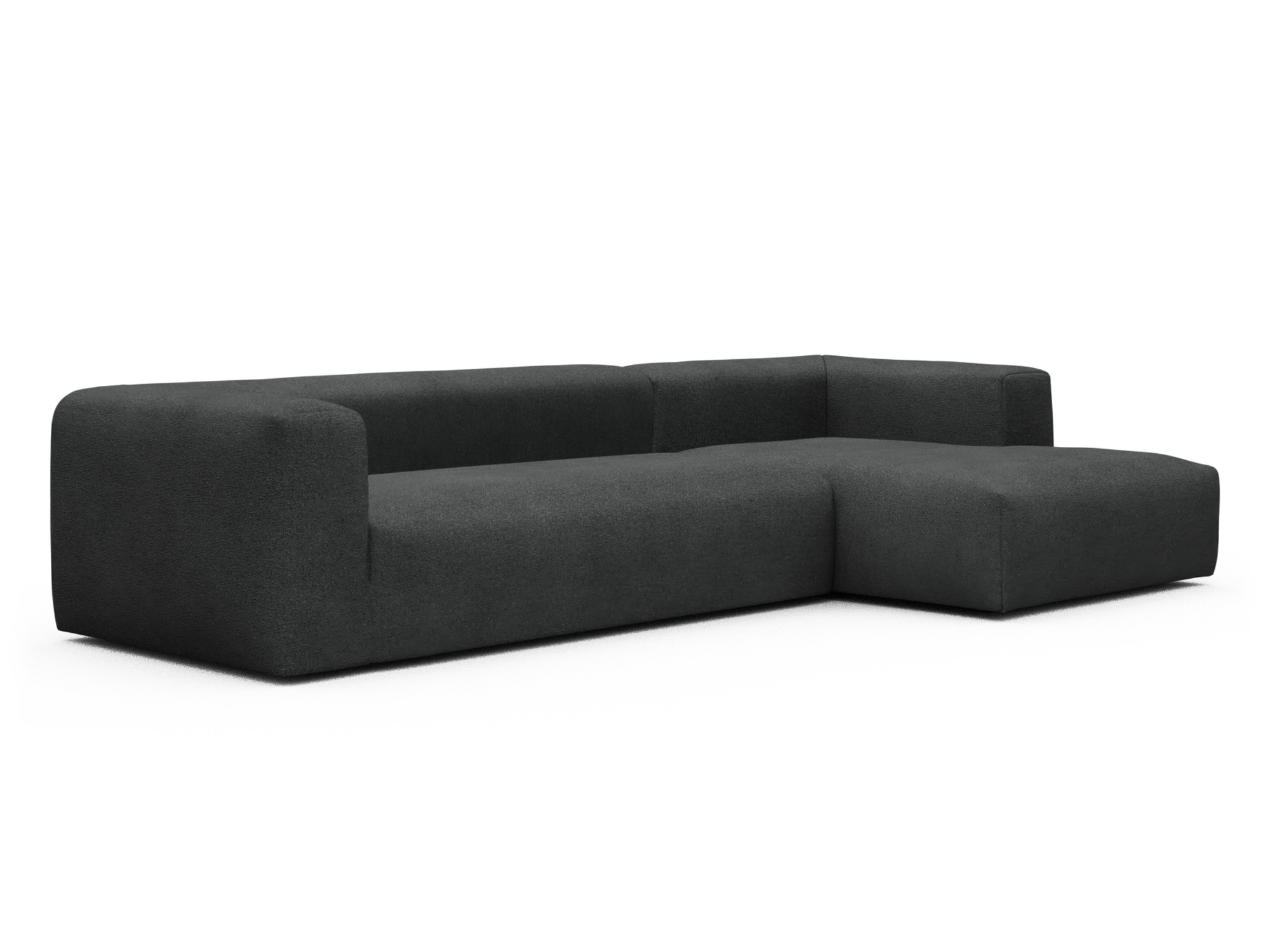 Skandi Home Ecksofa Fred Chaiselongue rechts mit 2,5-Sitzer Boucle-Charcoal moebelfaktor