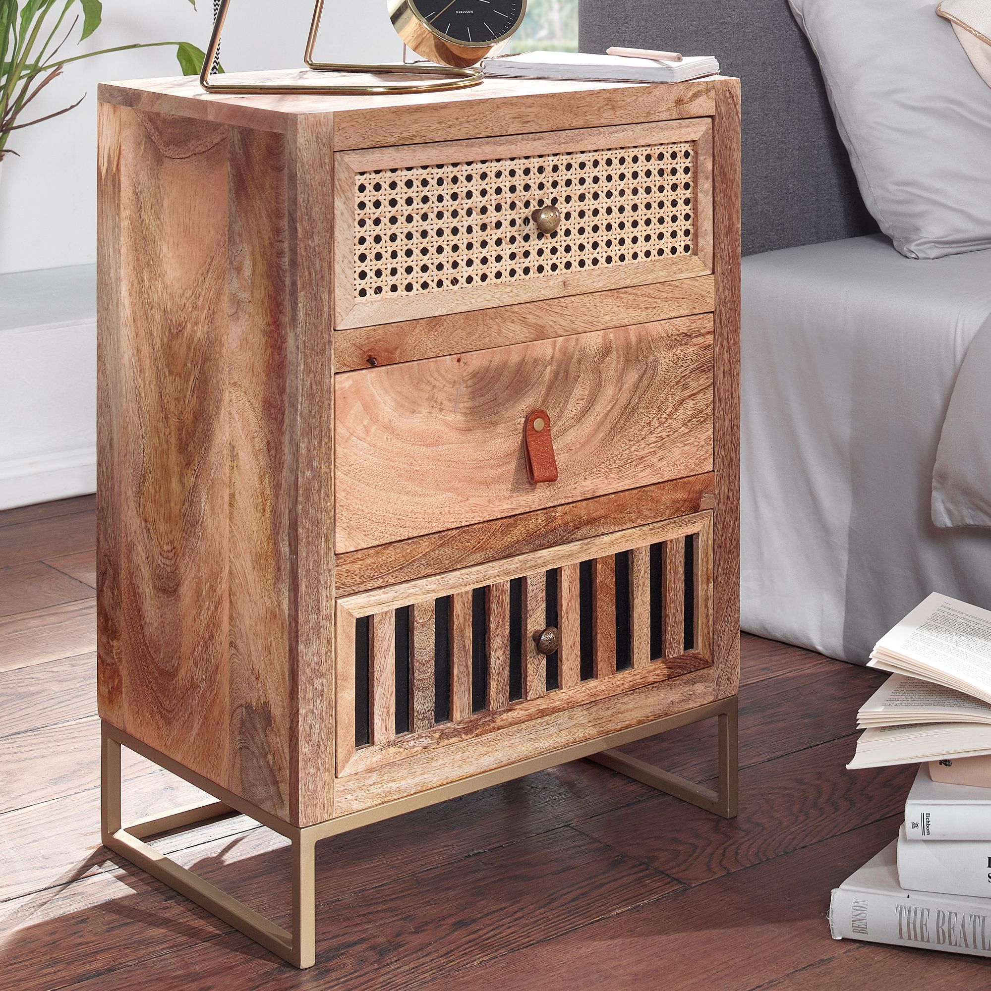 Nachttisch Hofsnes Mango Massivholz 40 × 30 × 60 cm