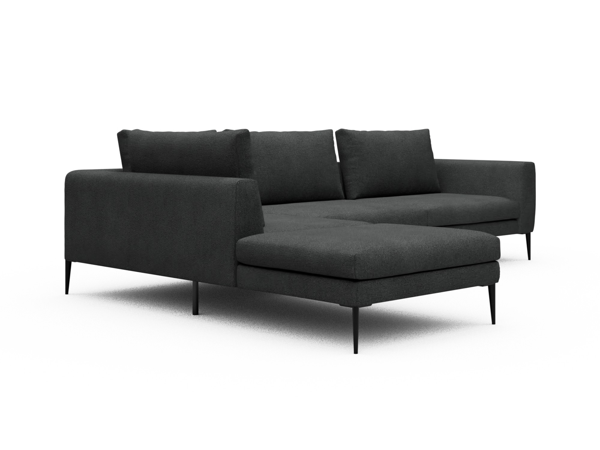 Skandi Home Ecksofa Paul Relax-Ecke links mit 3-Sitzer Boucle-Charcoal moebelfaktor