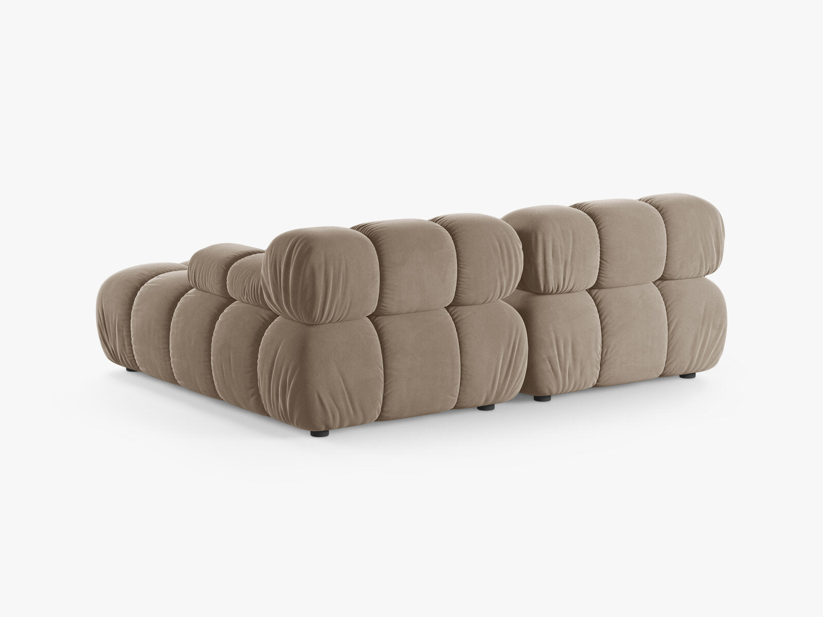 Micadoni Modulares Ecksofa Bellis 3-Sitzer Rechts Samt Bluvel Cappuccino