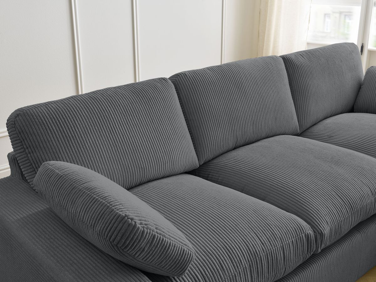 Bobochic Belair Sofa 4-Sitzer Cordsamt Dunkelgrau