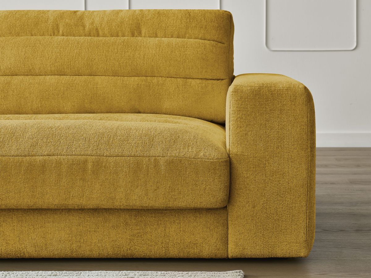 Bobochic Sierra Ecksofa Strukturstoff Gelb Ecke links