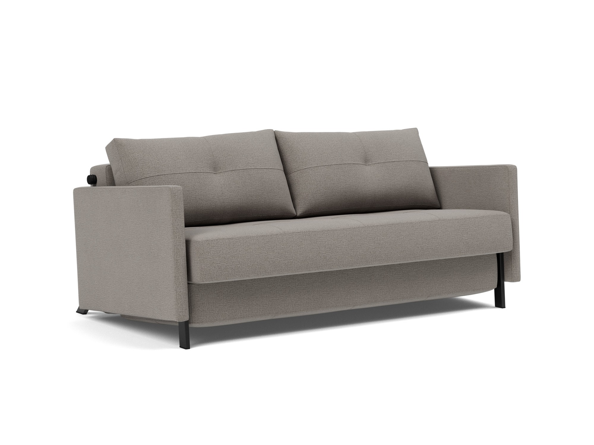 Schlafsofa Cubed mit Armlehnen 160 Flachgewebe Mixed Dance 521-Grey