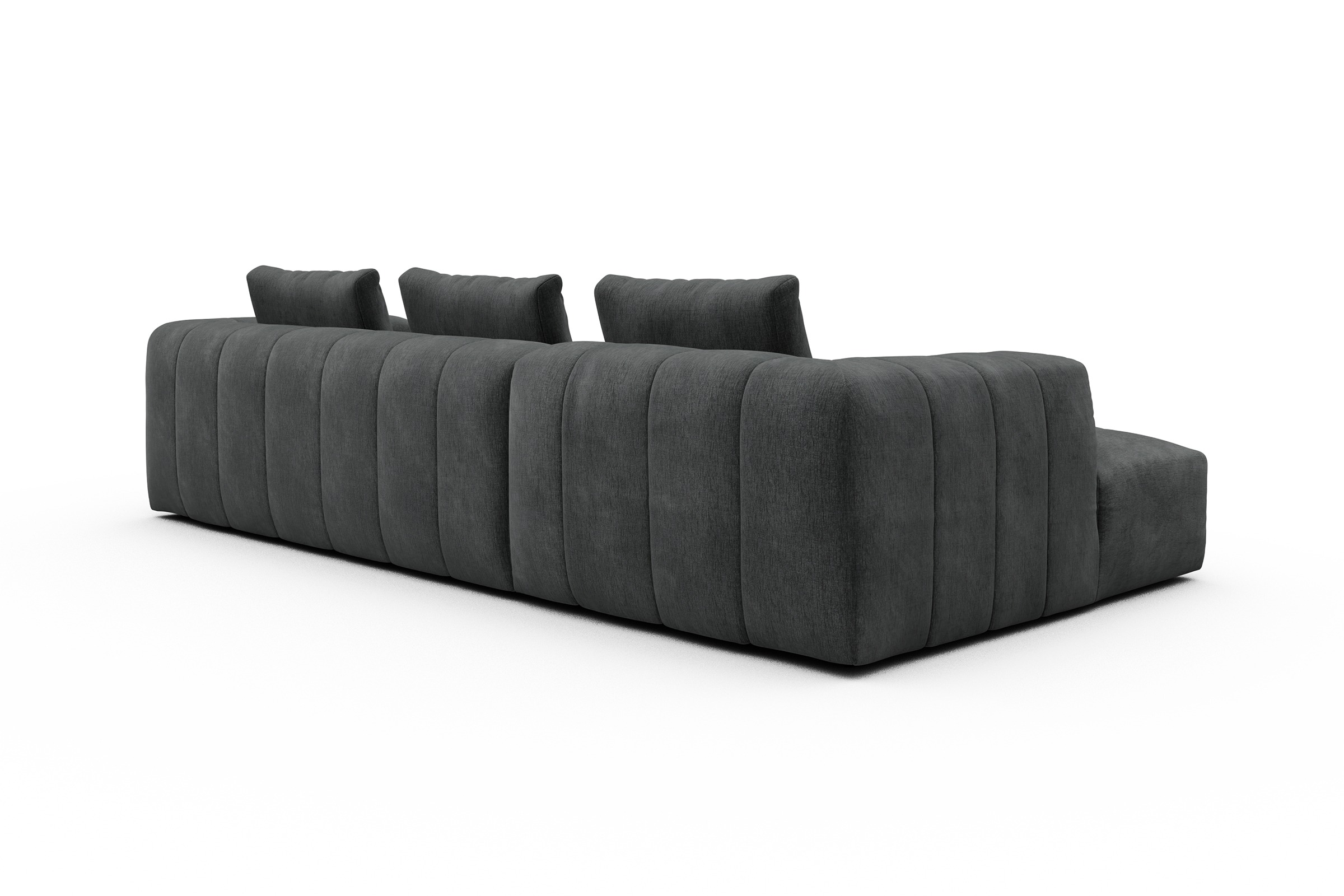 Ecksofa Hugo 2,5-Sitzer Armlehne rechts mit Chaiselongue Smooth-Deep-Warm-Grey