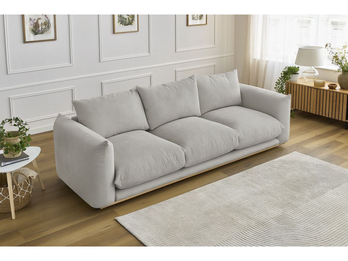 Bobochic Ernest Sofa 3-Sitzer 265 × 106 cm Stoff Hellgrau