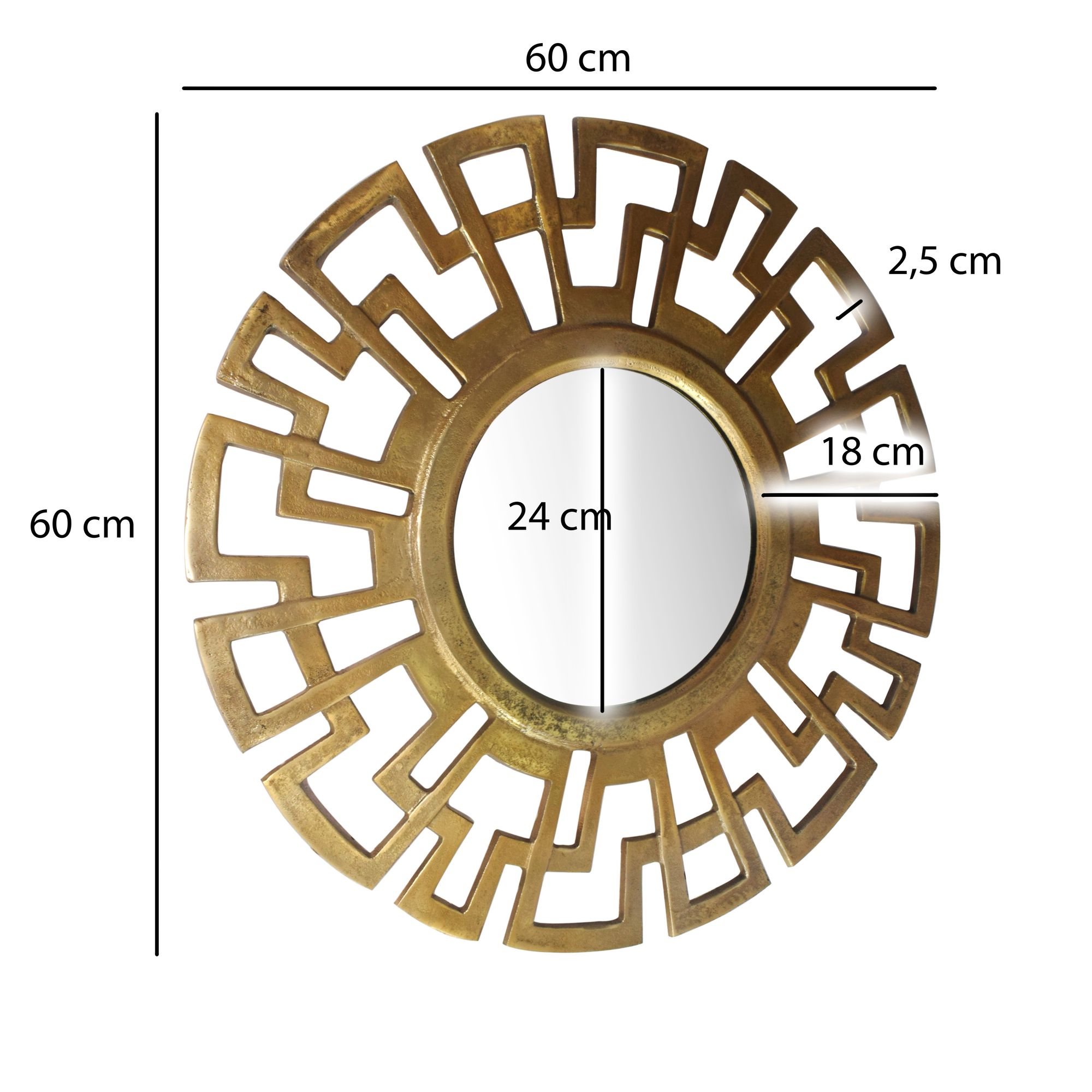 Wandspiegel Herand Gold Ø 60 cm