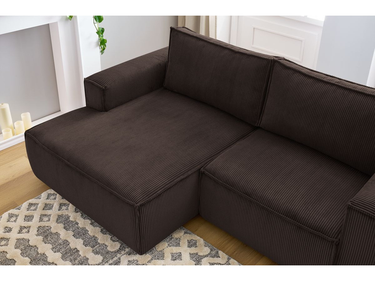 Bobochic Nihad Ecksofa Cordsamt Braun Ecke links