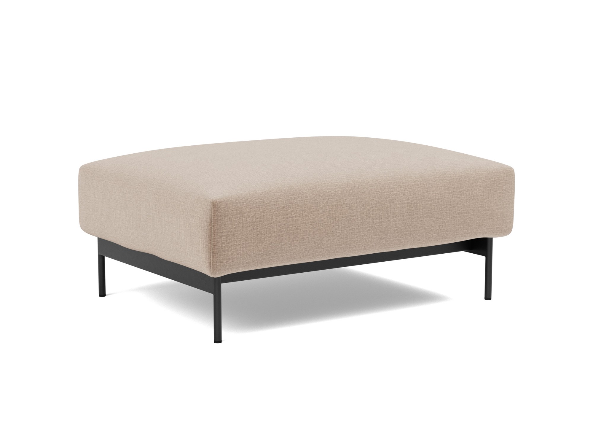 Hocker Malloy Chenille Esina 417-Mocha Beine Schwarzes Metall