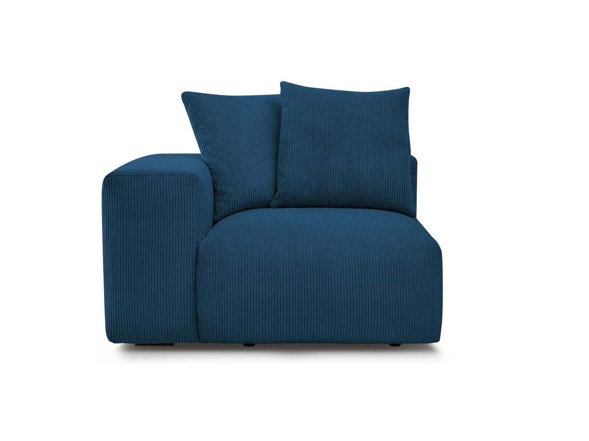 Bobochic Voltaire Sofamodul 1-Sitzer 130 × 100 cm Cordsamt Dunkelblau Ecke links