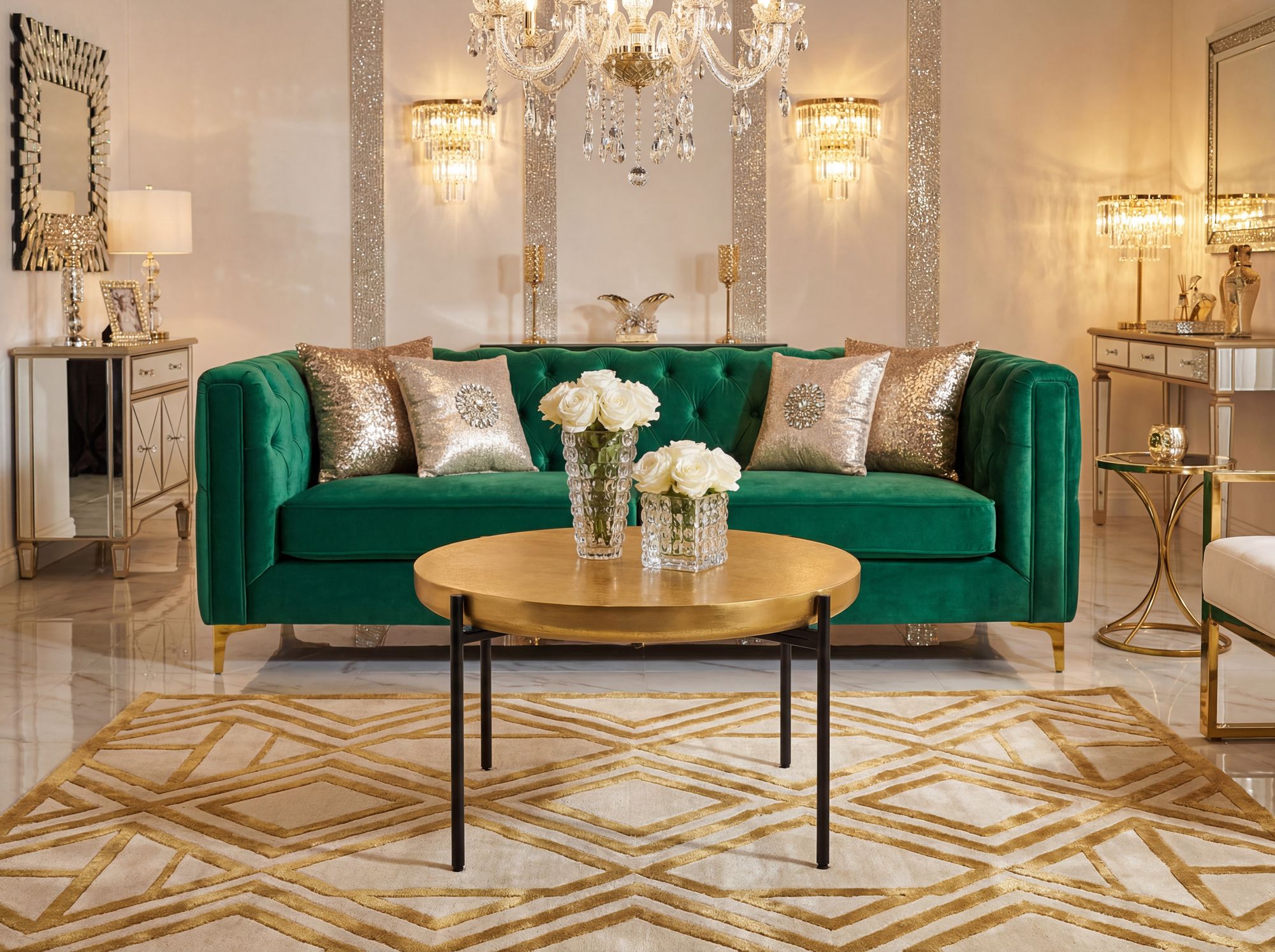 Couchtisch Strusshamn Aluminium Gold Ø 63 cm