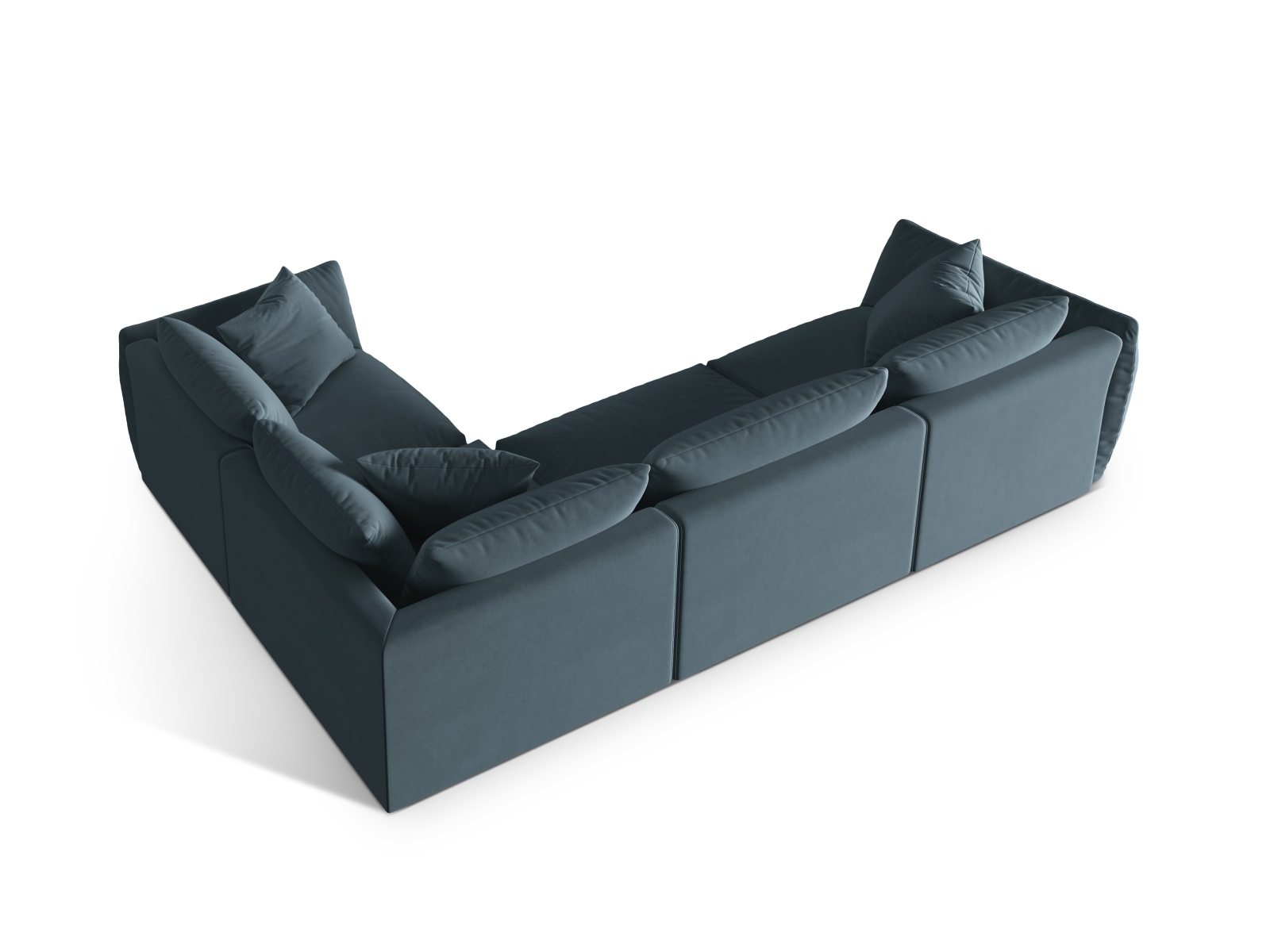 Micadoni Ecksofa Chris 4-Sitzer Rechts Samt Pastellblau