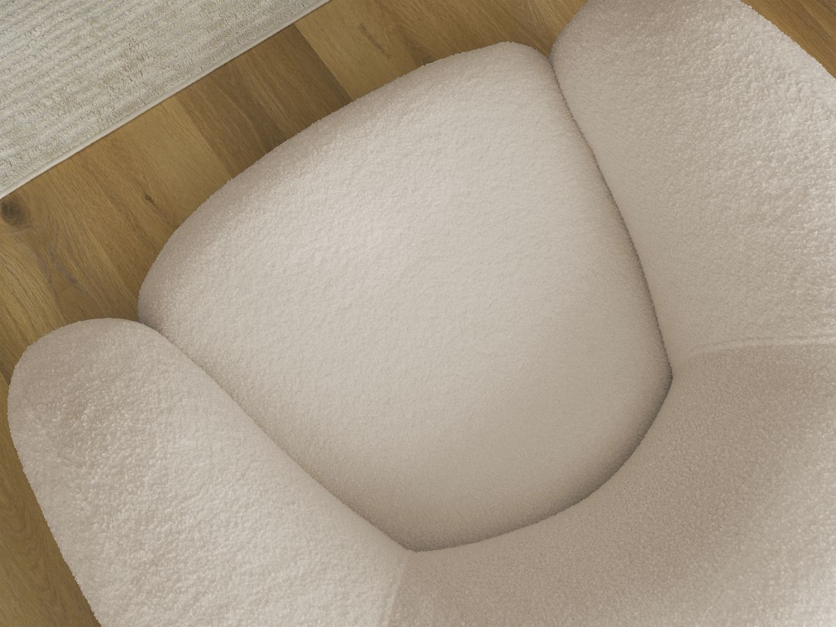 Bobochic Elina Sessel Bouclé-Stoff Beige