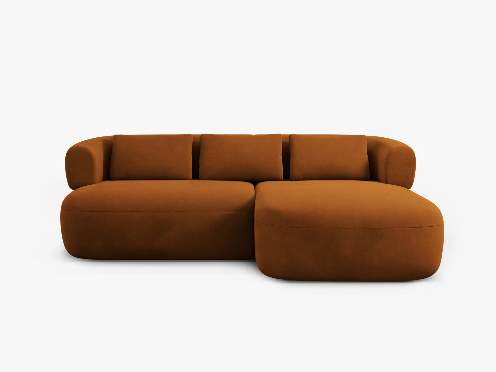 Micadoni 5-Sitzer Ecksofa Jenny Kleine Version Rechts Samt Salvador Terrakotta