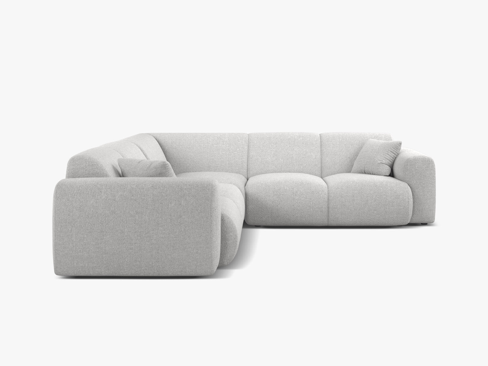 Micadoni Ecksofa Molino 5-Sitzer Chenille Eden Silber