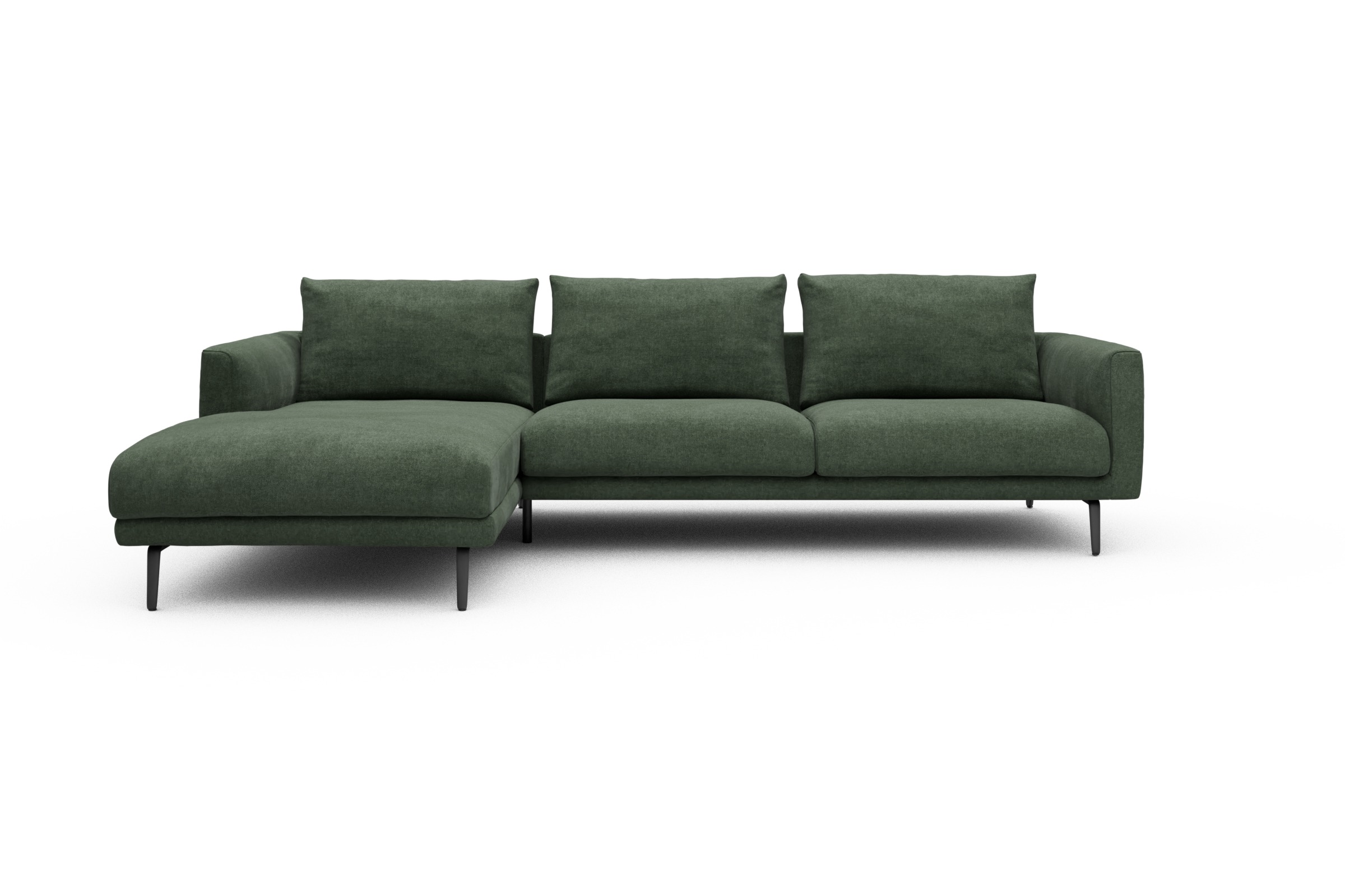Skandi Home Ecksofa Karl Chaiselongue links mit 2,5-Sitzer Casone-Forest-Green moebelfaktor