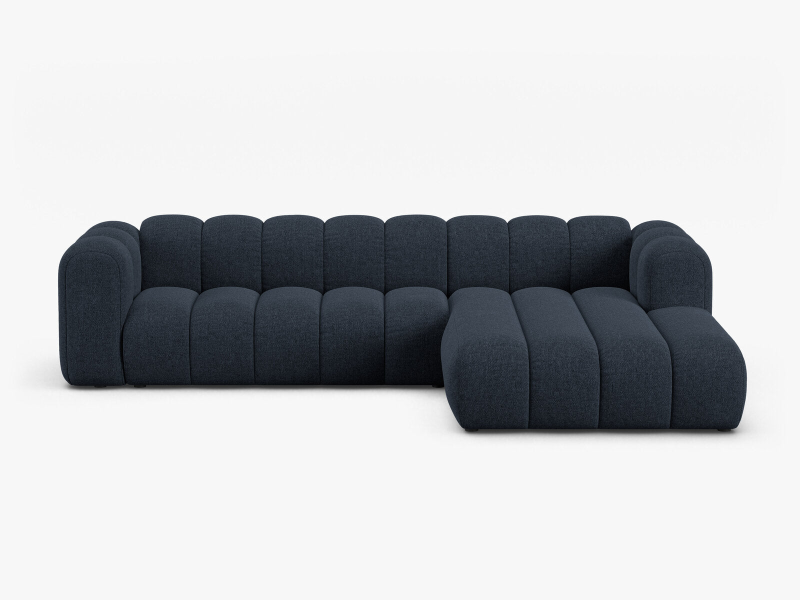 Micadoni Modulares Ecksofa Lupine 4-Sitzer Rechts Chenille Eden Marineblau