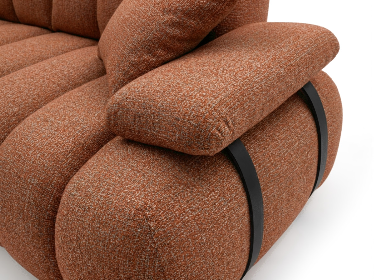 Bobochic Rivoli Sofa 4-Sitzer Melange-Stoff Orange