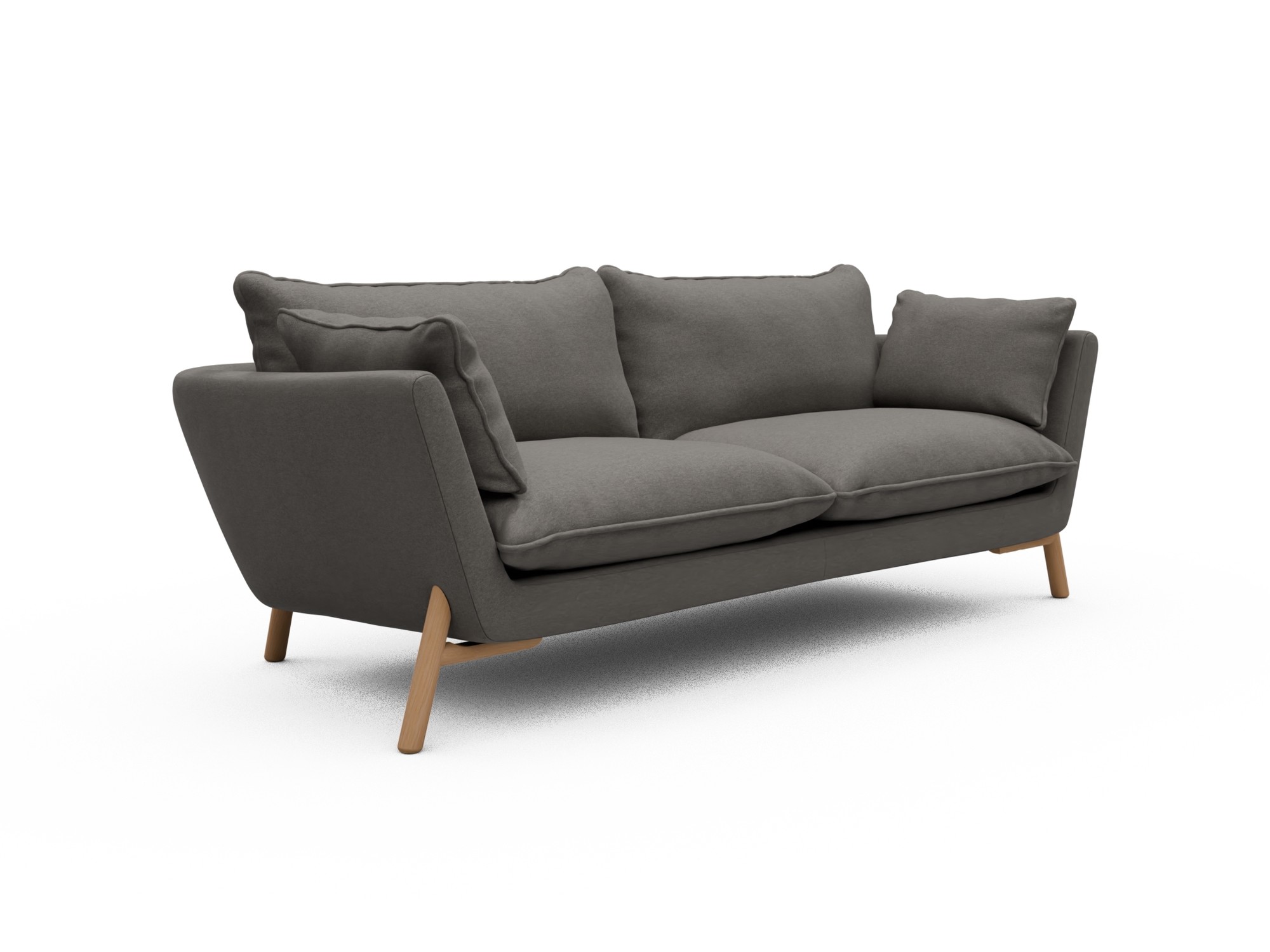 Skandi Home Sofa Emil Soft 3-Sitzer Beinfarbe Eiche Natur Satya-Taupe moebelfaktor