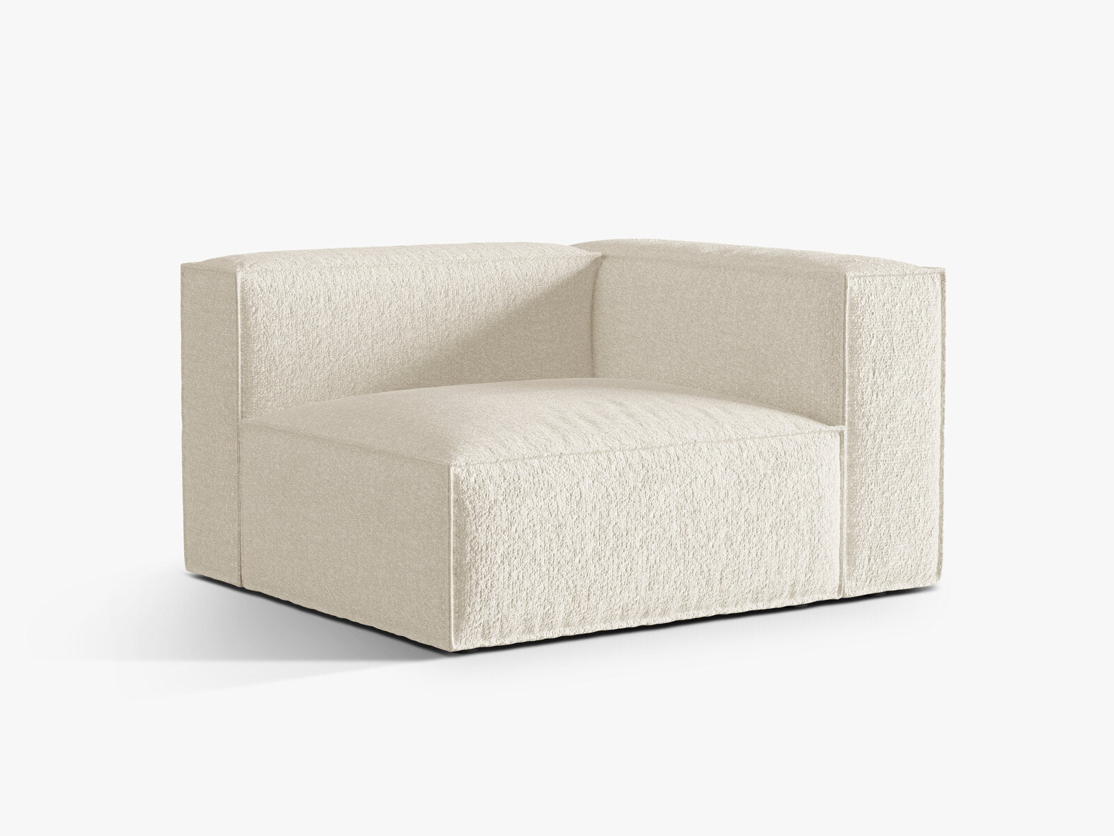 Micadoni Eckmodul Groß Nuria 1-Sitzer Rechts Boucle Elfenbein